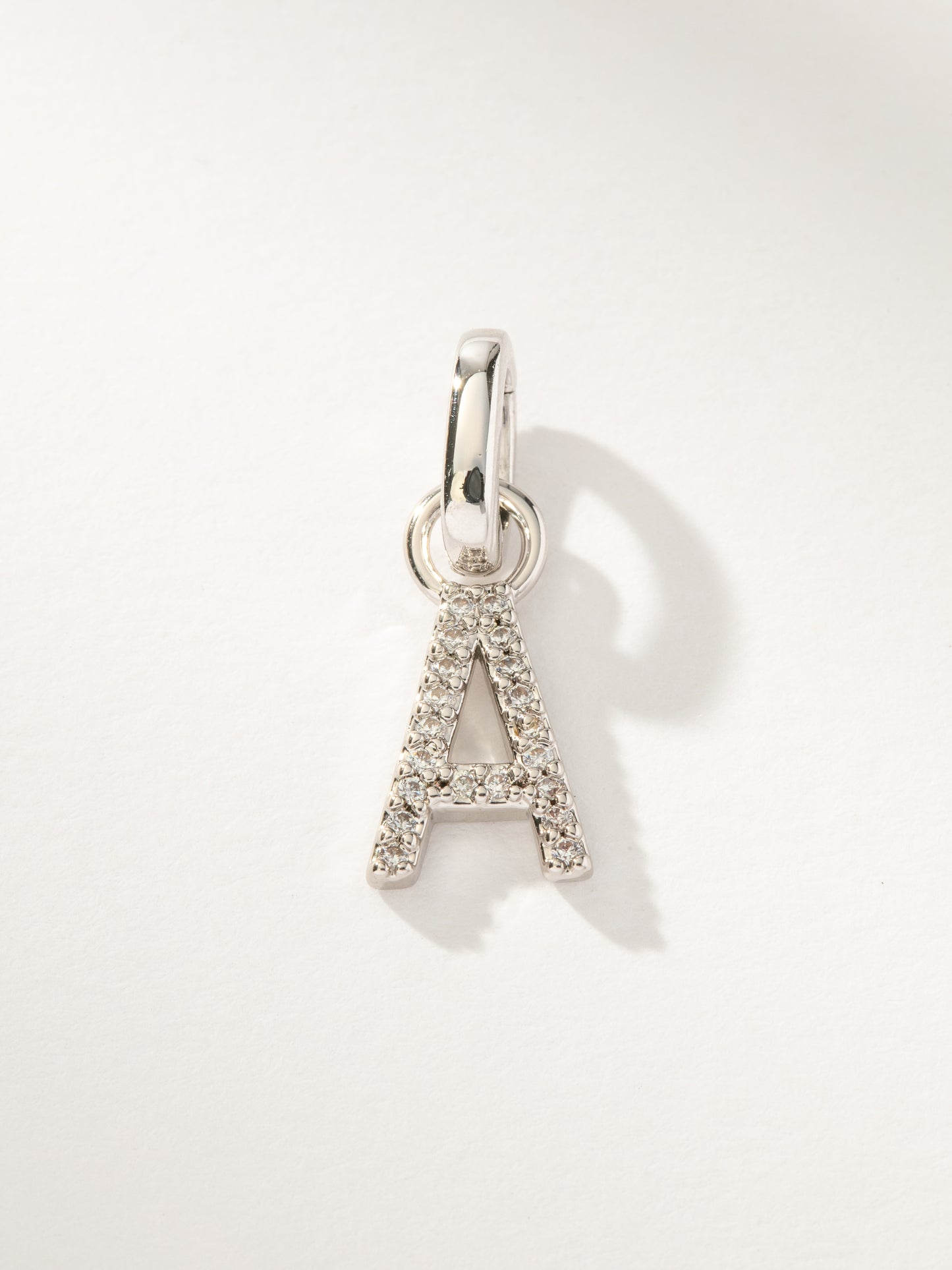 Pavé Letter Charm | Silver A | Product Image | Uncommon James