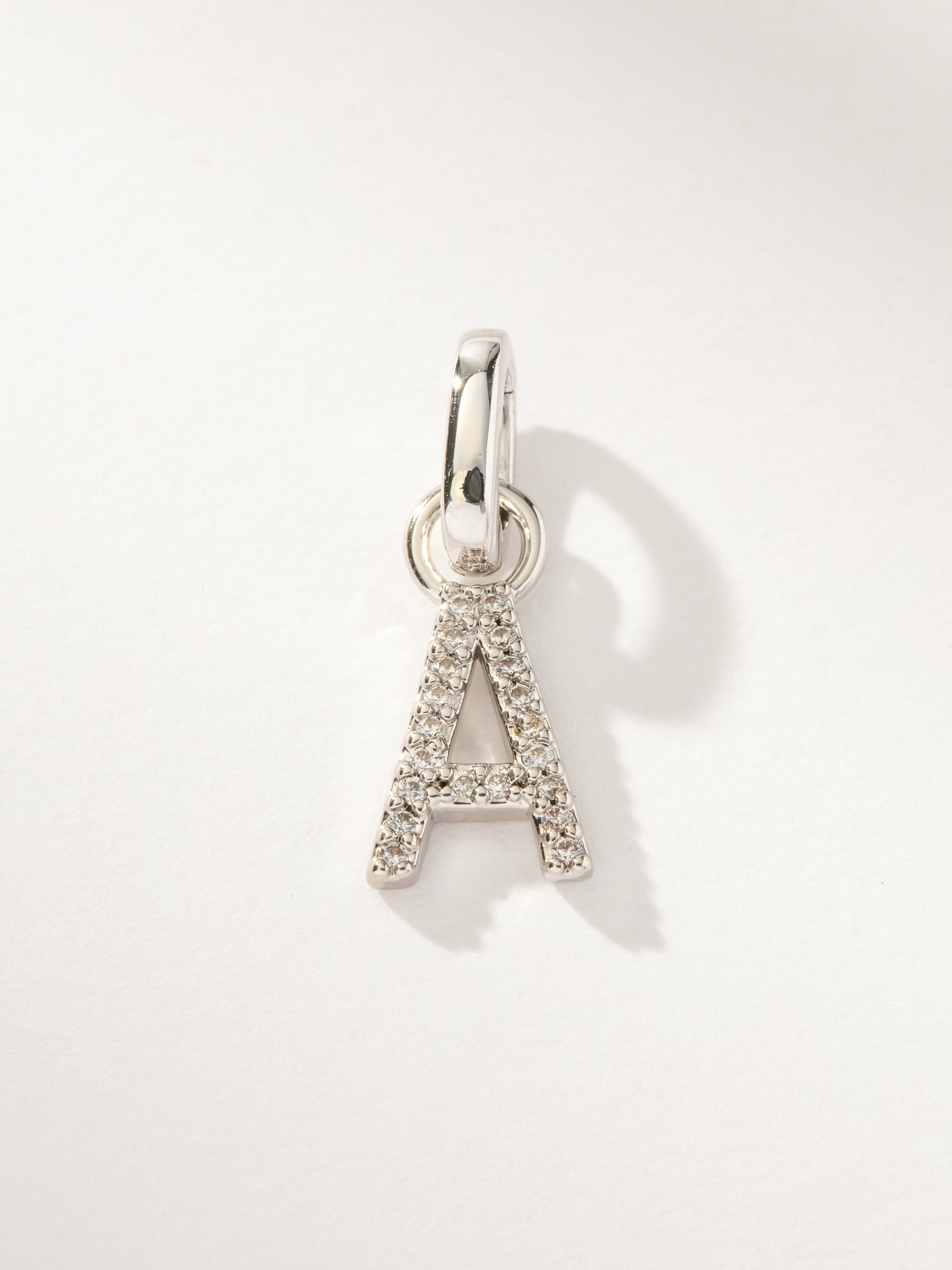 Pavé Letter Charm | Silver A | Product Image | Uncommon James