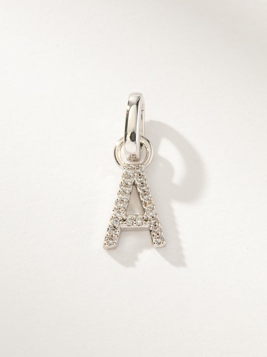 Pavé Letter Charm | Silver A | Product Image | Uncommon James