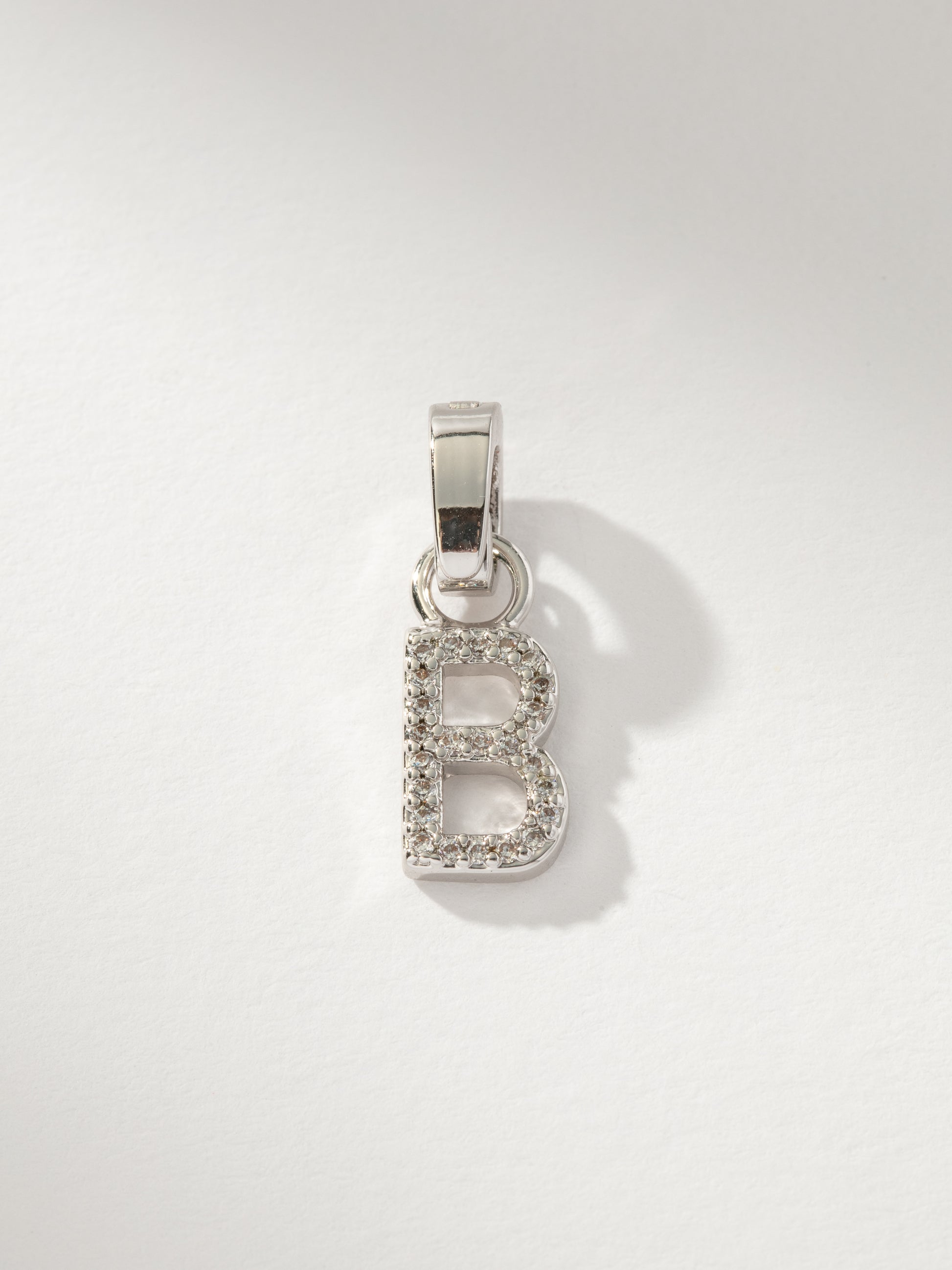 Letter Charm | Pavé Silver B | Product Image | Uncommon James