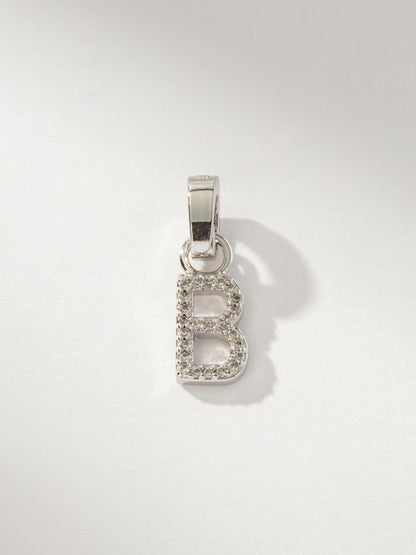 ["Letter Charm ", " Pavé Silver B ", " Product Image ", " Uncommon James"]