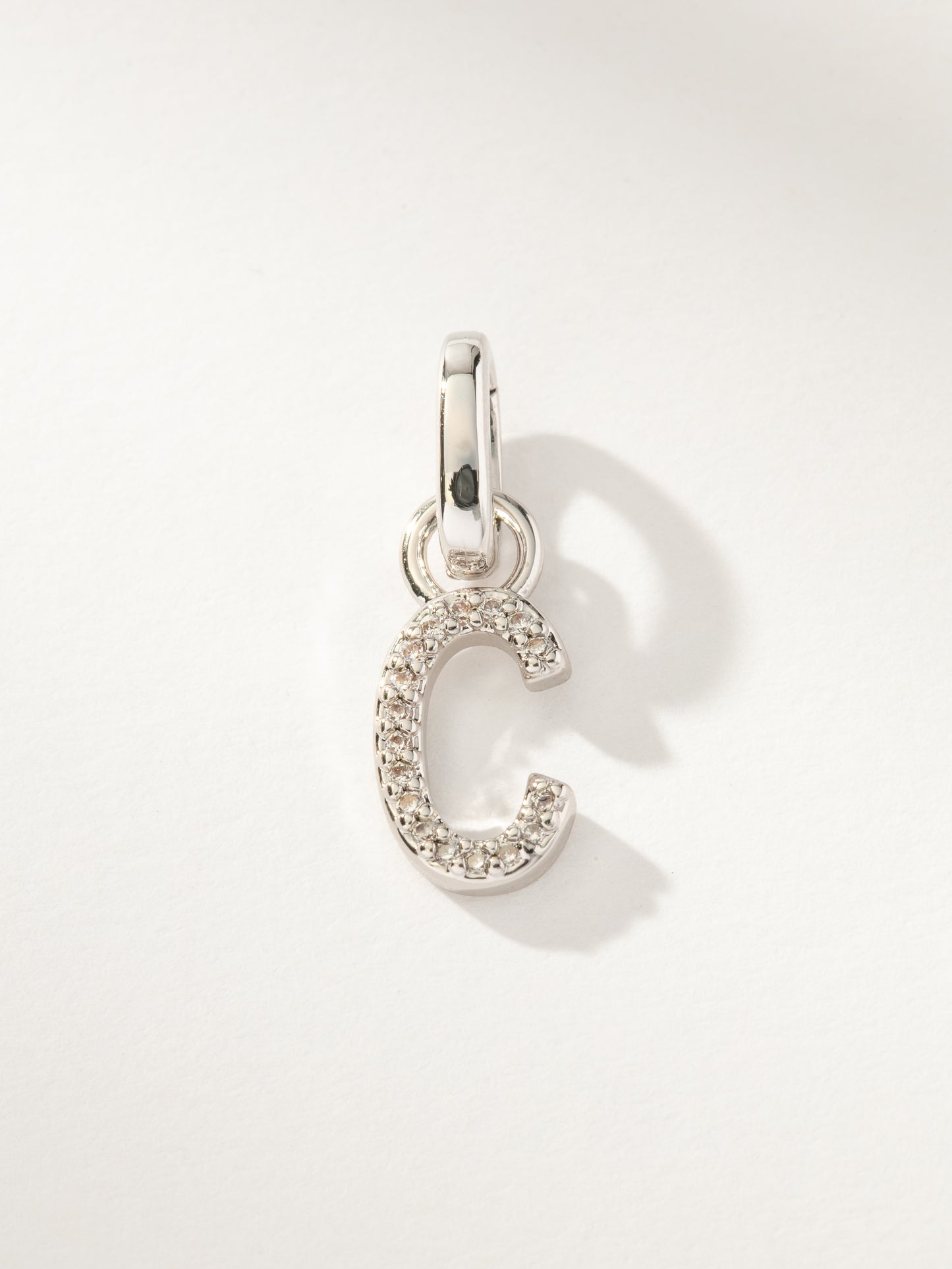 Pavé Letter Charm | Silver C | Product Image | Uncommon James