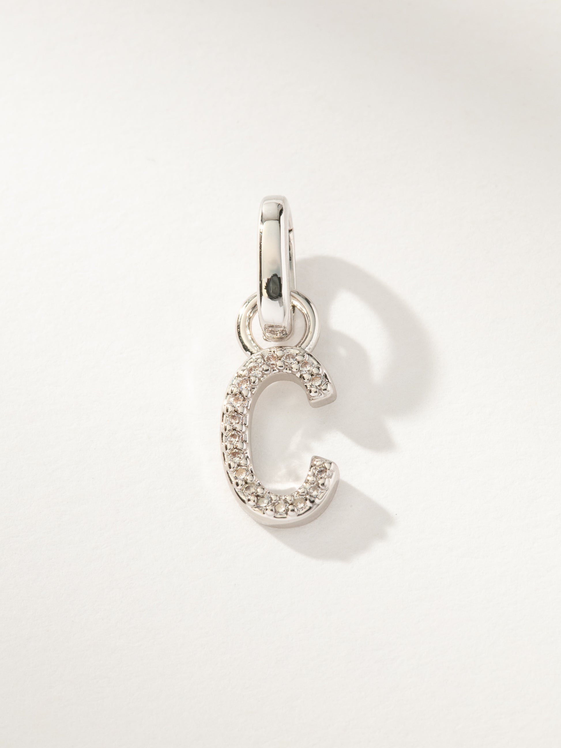 Pavé Letter Charm | Silver C | Product Image | Uncommon James