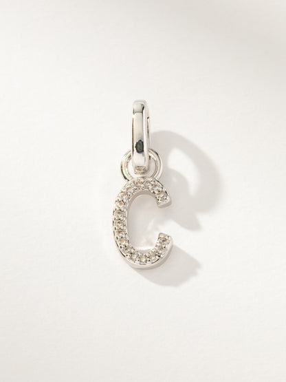 ["Pavé Letter Charm ", " Silver C ", " Product Image ", " Uncommon James"]