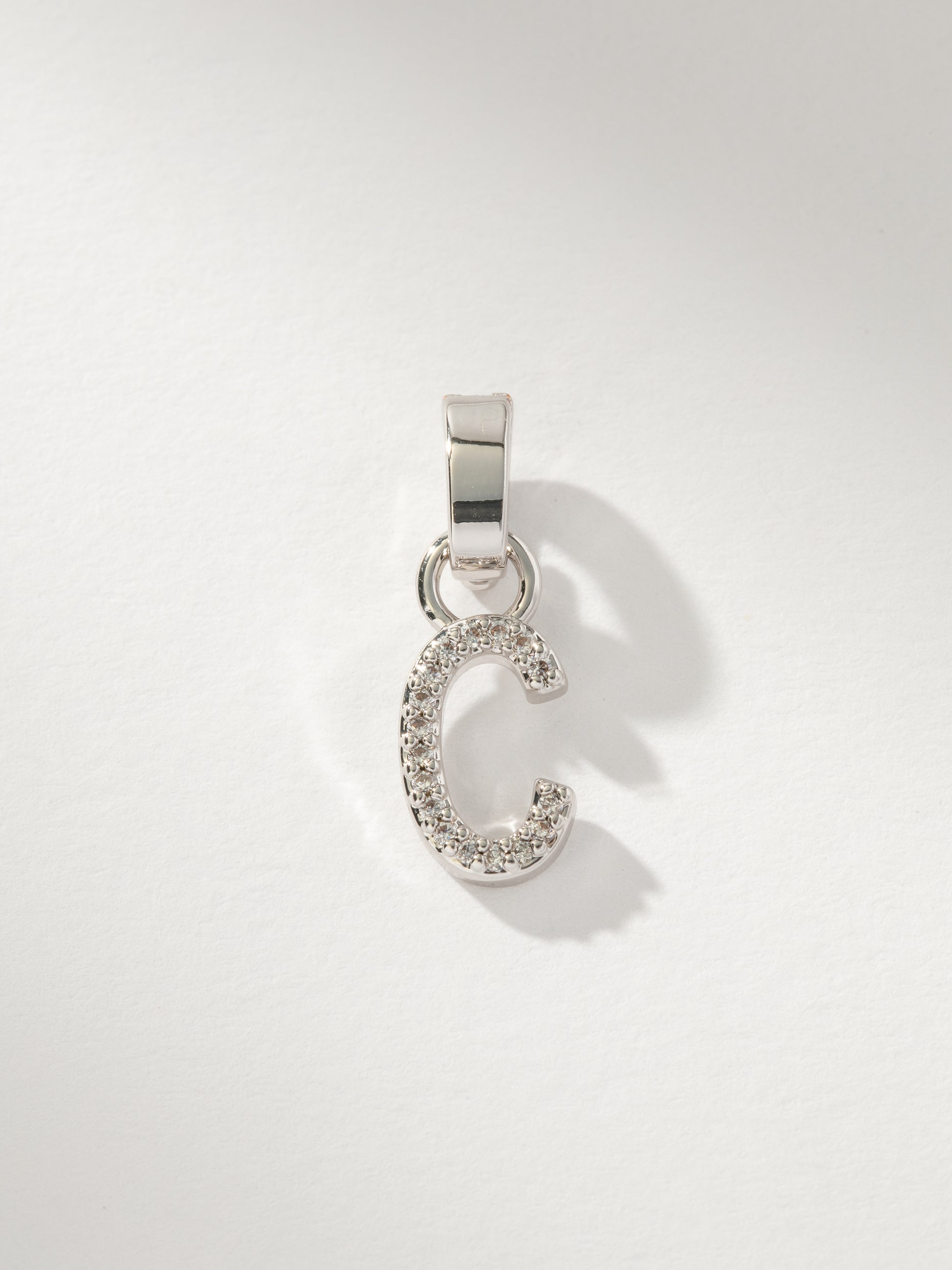 Letter Charm | Pavé Silver C | Product Image | Uncommon James