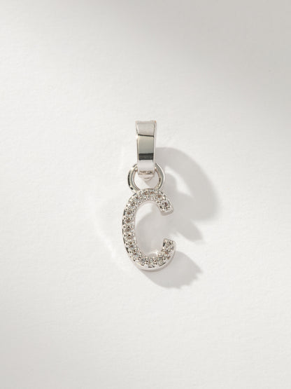 ["Letter Charm ", " Pavé Silver C ", " Product Image ", " Uncommon James"]