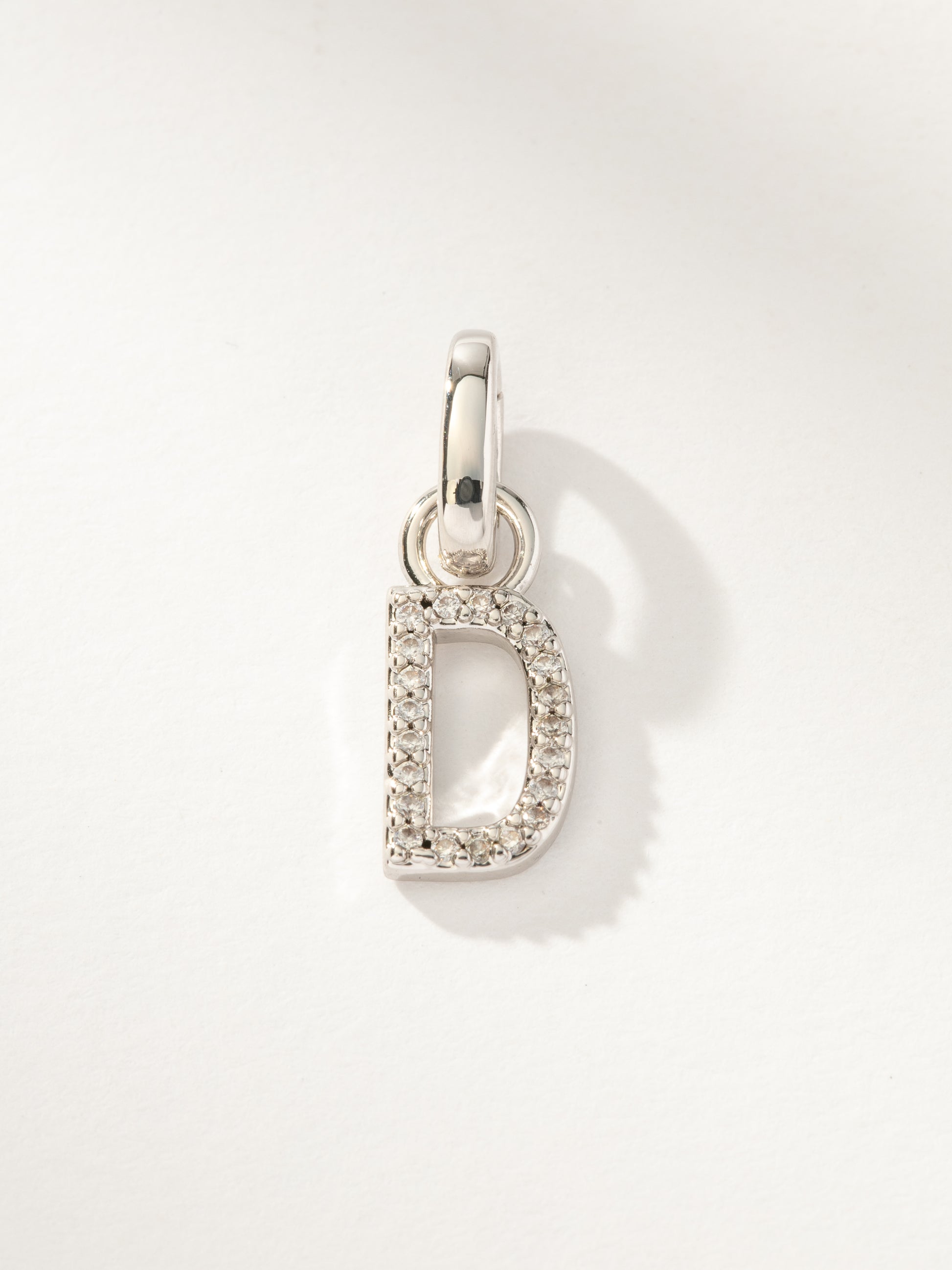 Pavé Letter Charm | Silver D | Product Image | Uncommon James