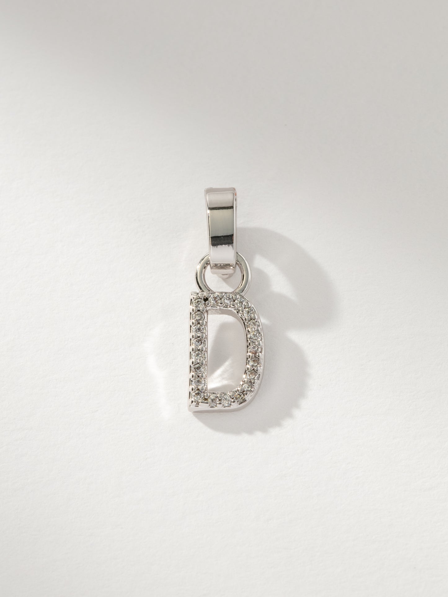 Letter Charm | Pavé Silver D | Product Image | Uncommon James