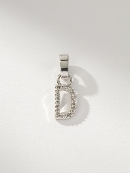 ["Letter Charm ", " Pavé Silver D ", " Product Image ", " Uncommon James"]