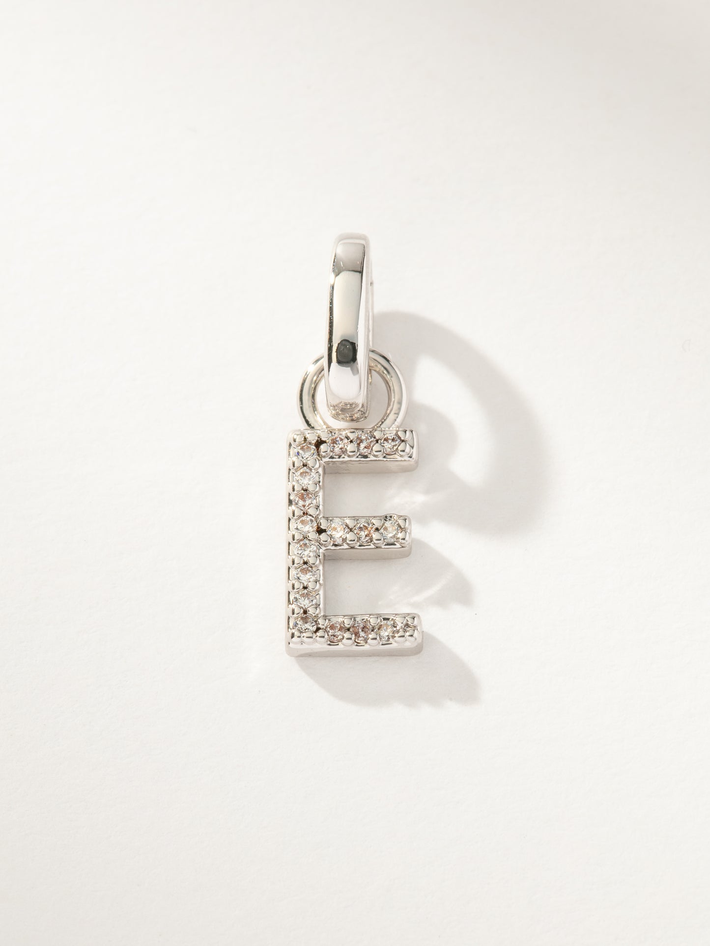 Pavé Letter Charm | Silver E | Product Image | Uncommon James
