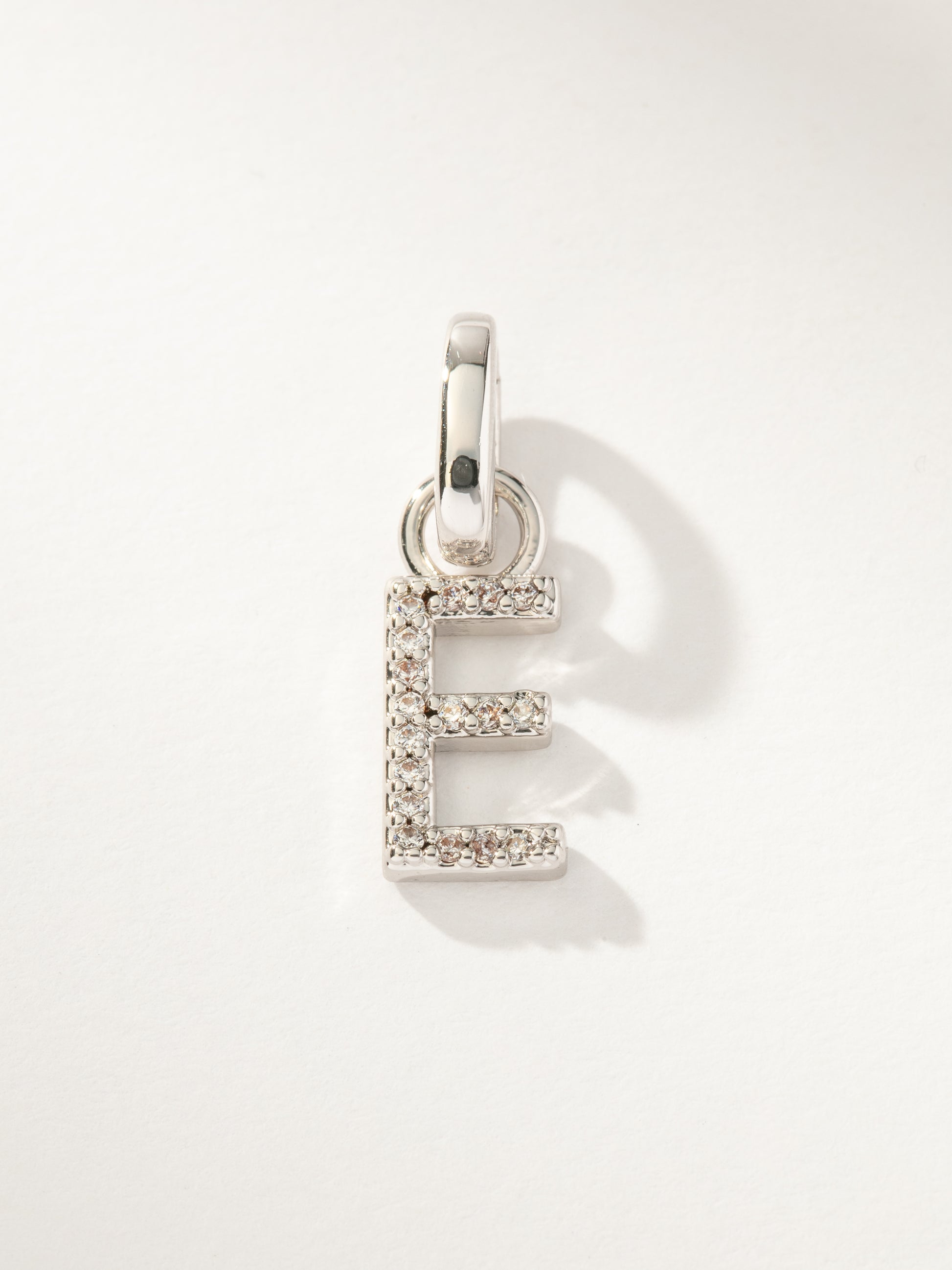 Pavé Letter Charm | Silver E | Product Image | Uncommon James