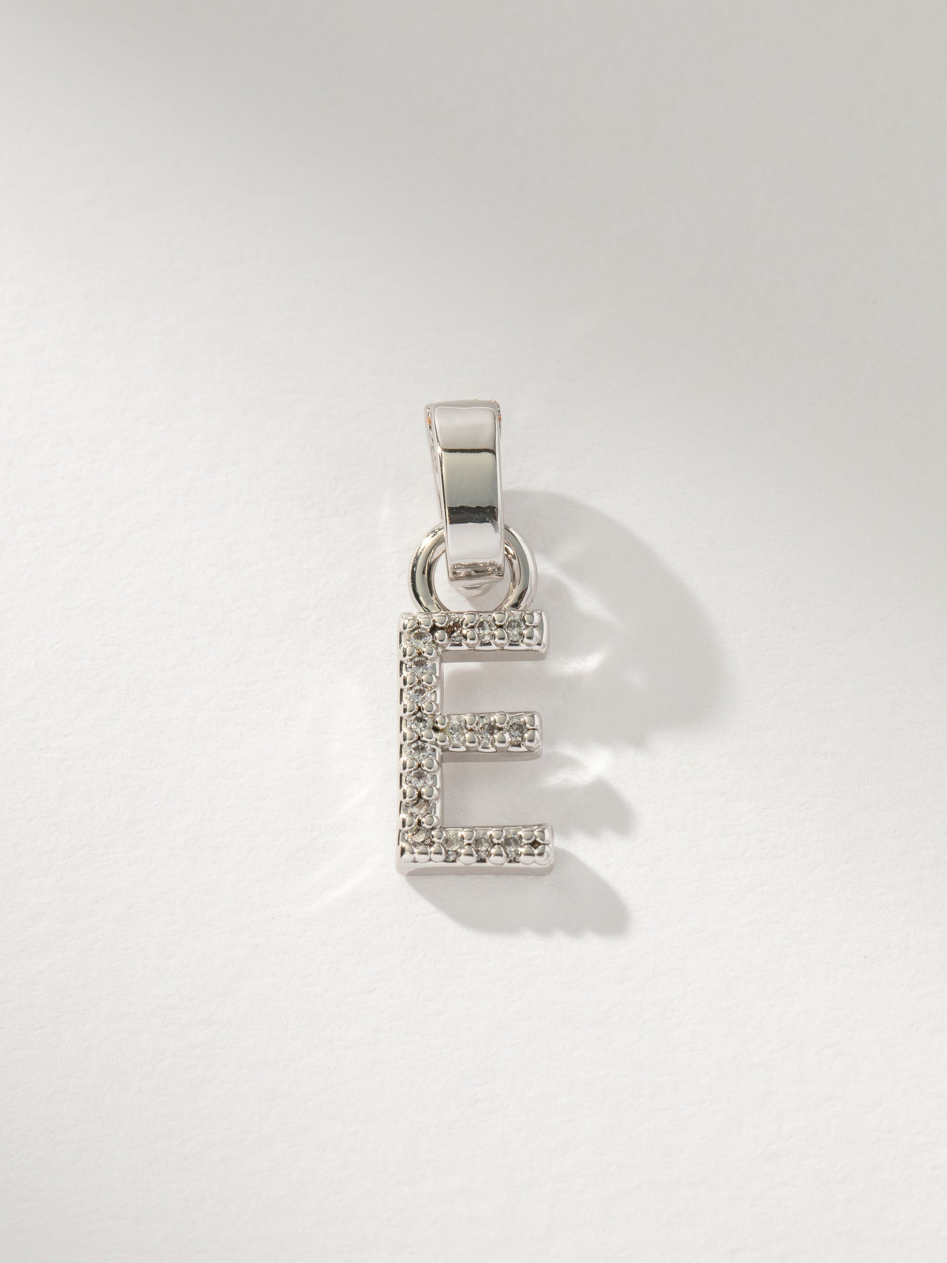 Letter Charm | Pavé Silver E | Product Image | Uncommon James