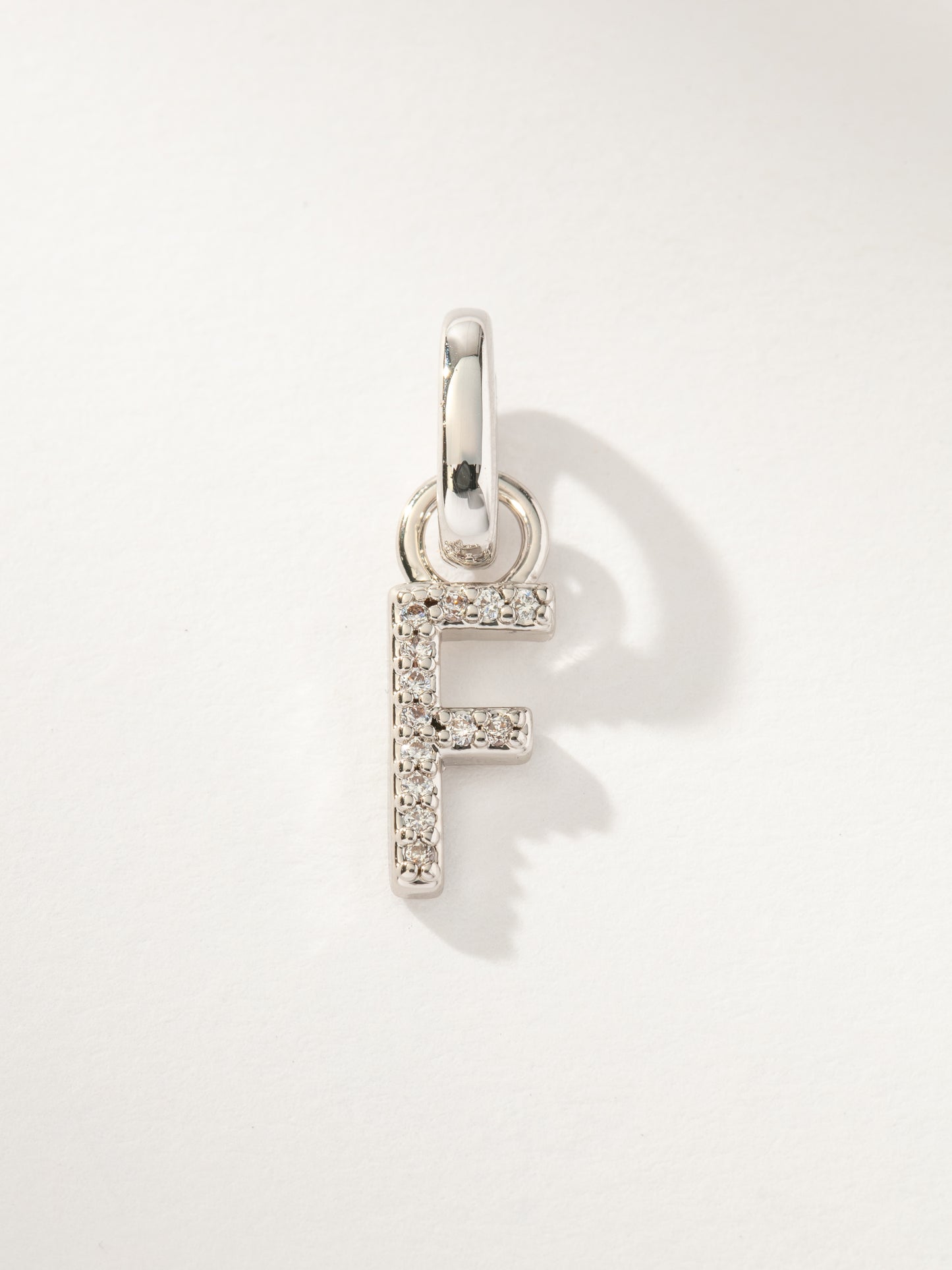 Pavé Letter Charm | Silver F | Product Image | Uncommon James