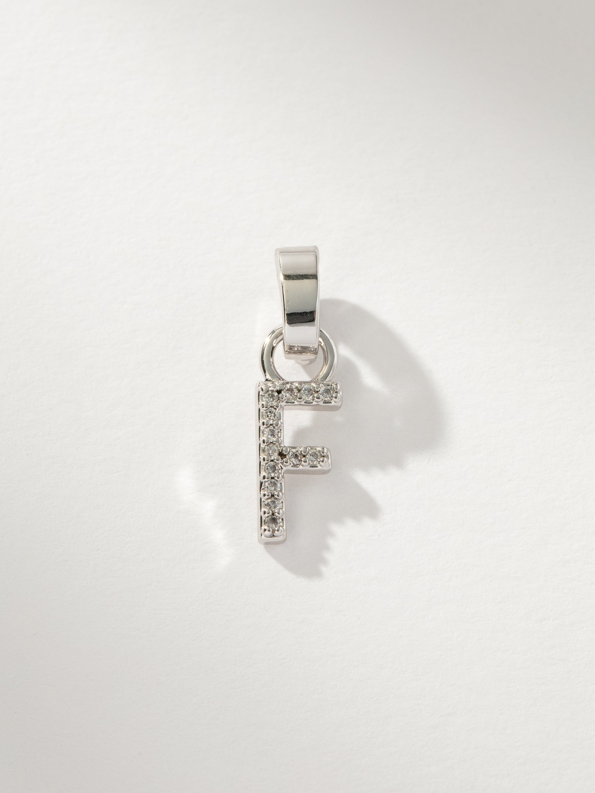 Letter Charm | Pavé Silver F | Product Image | Uncommon James