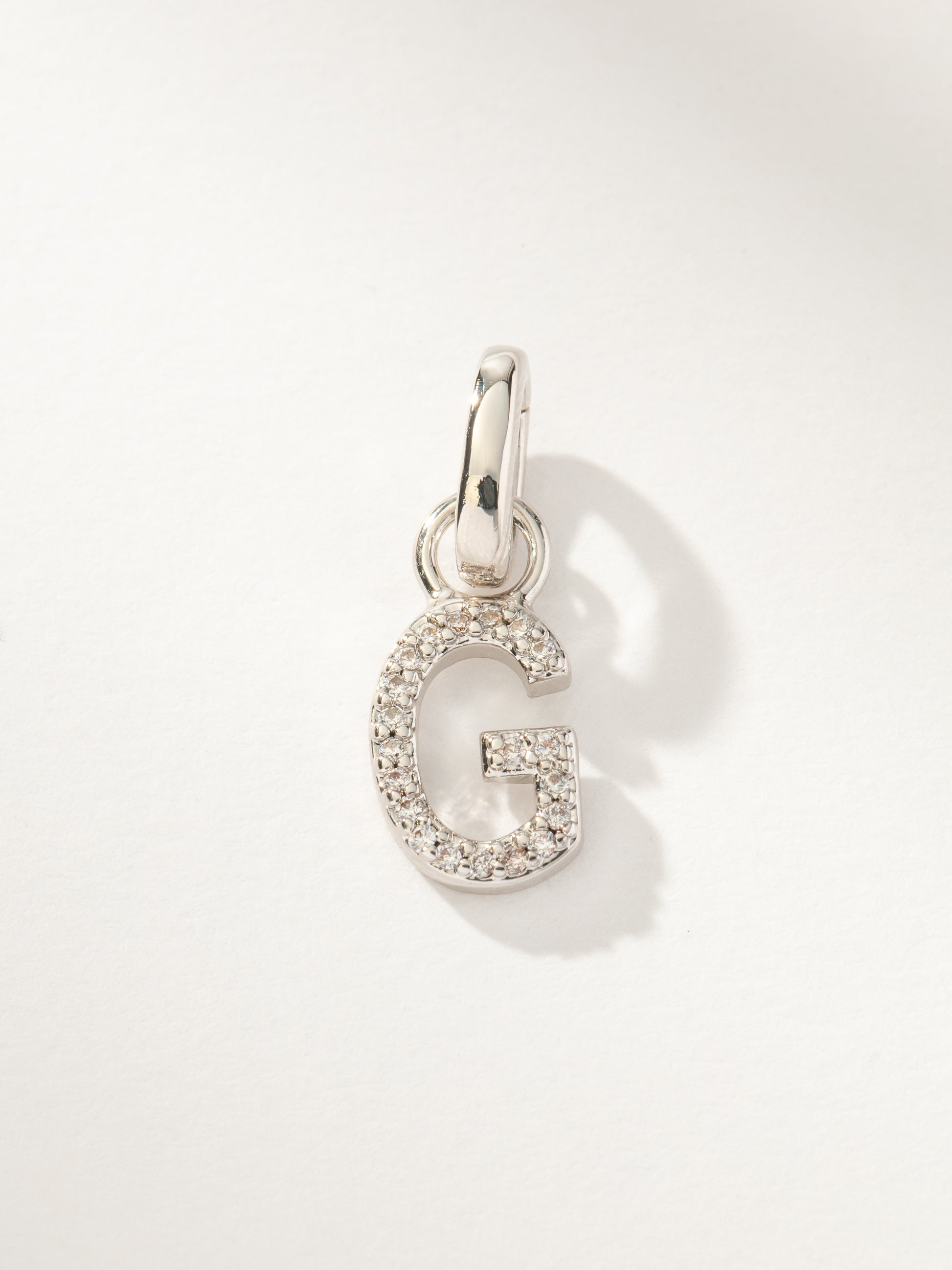 Pavé Letter Charm | Silver G | Product Image | Uncommon James