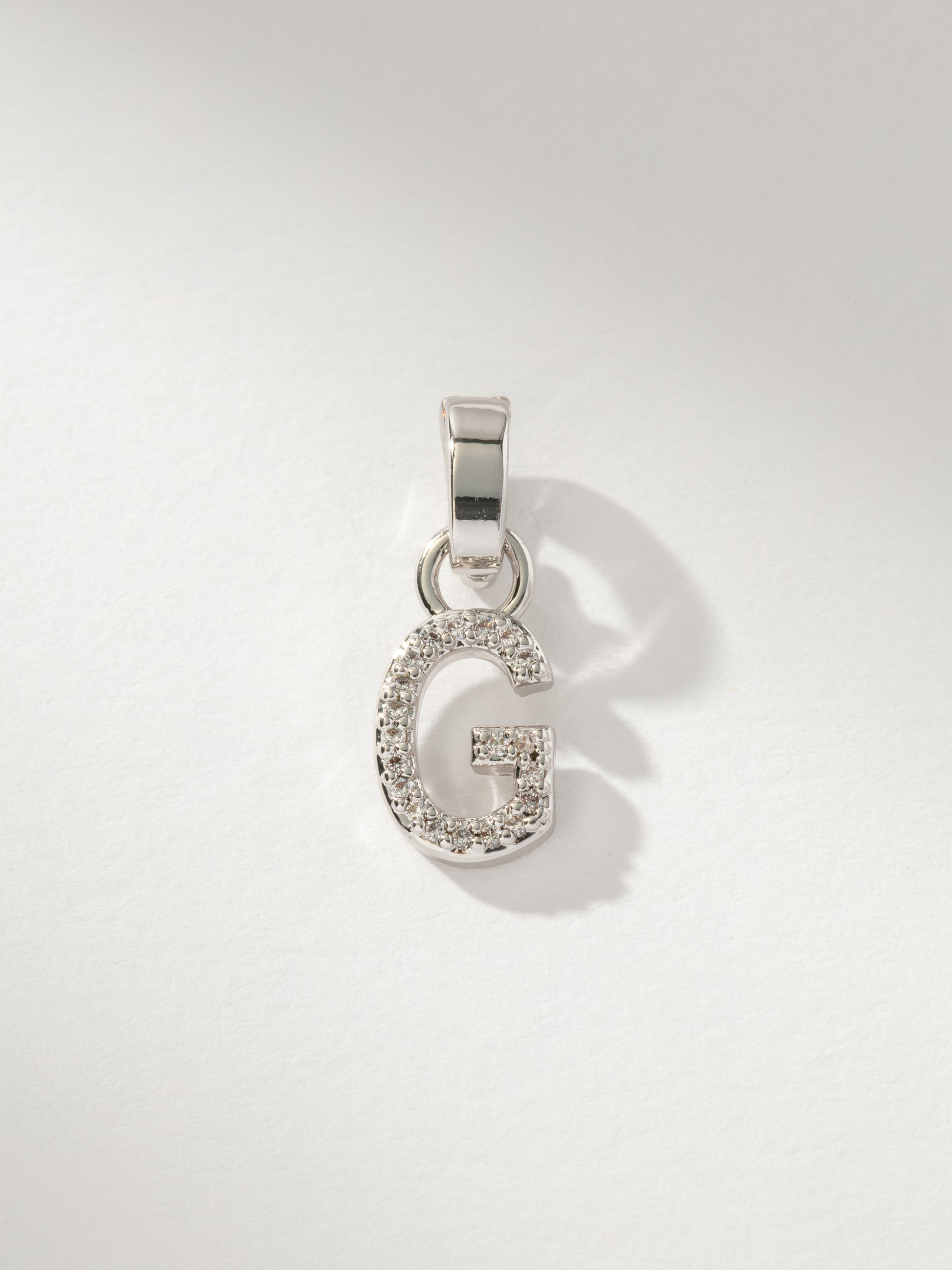 Letter Charm | Pavé Silver G | Product Image | Uncommon James