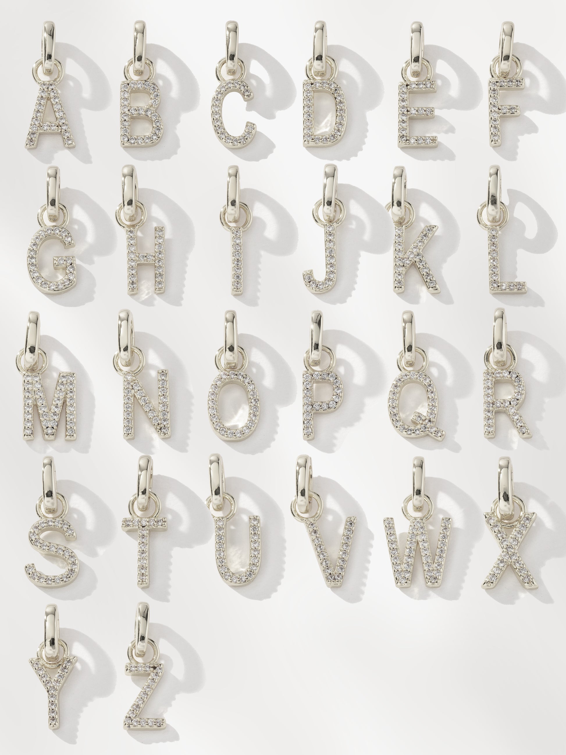Pavé Letter Charm | Silver | Full Alphabet Image | Uncommon James