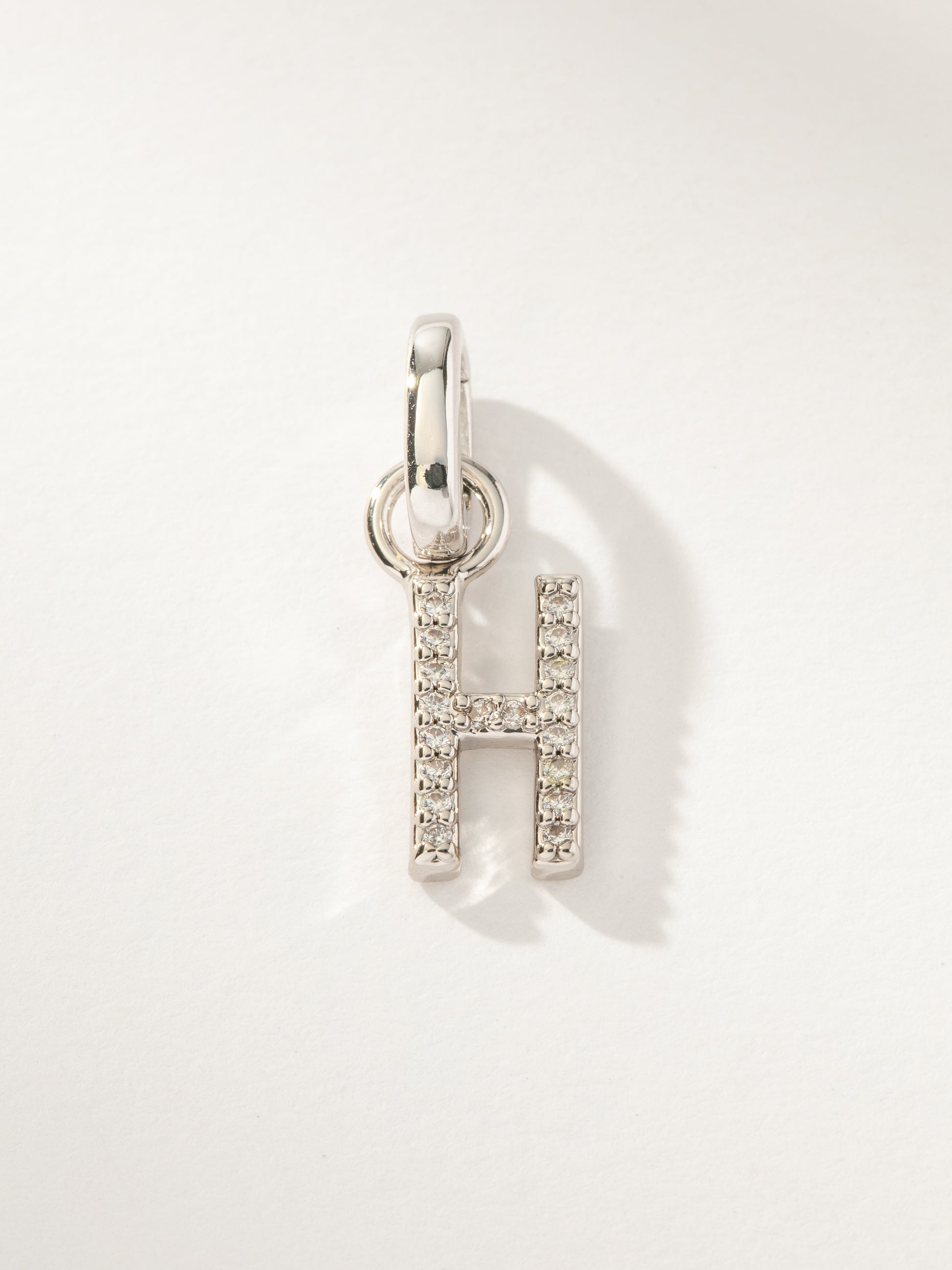 Pavé Letter Charm | Silver H | Product Image | Uncommon James