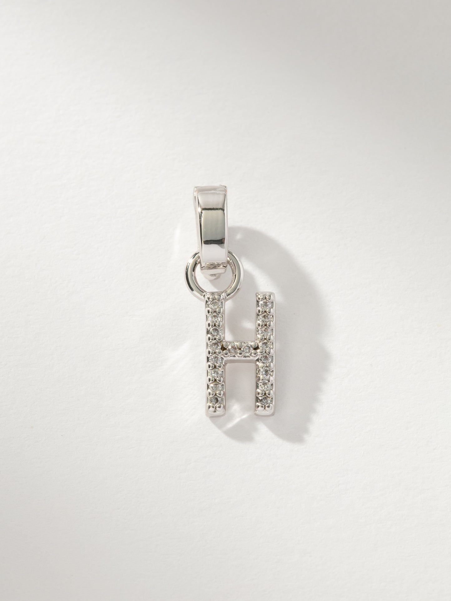 Letter Charm | Pavé Silver H | Product Image | Uncommon James