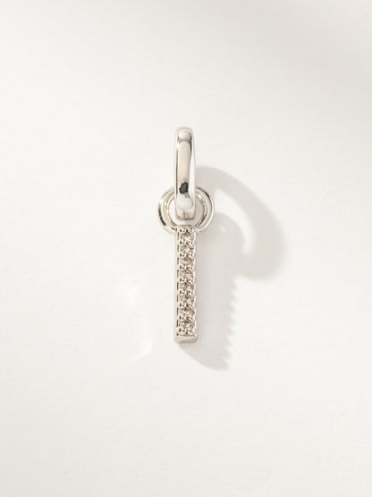 ["Pavé Letter Charm ", " Silver I ", " Product Image ", " Uncommon James"]