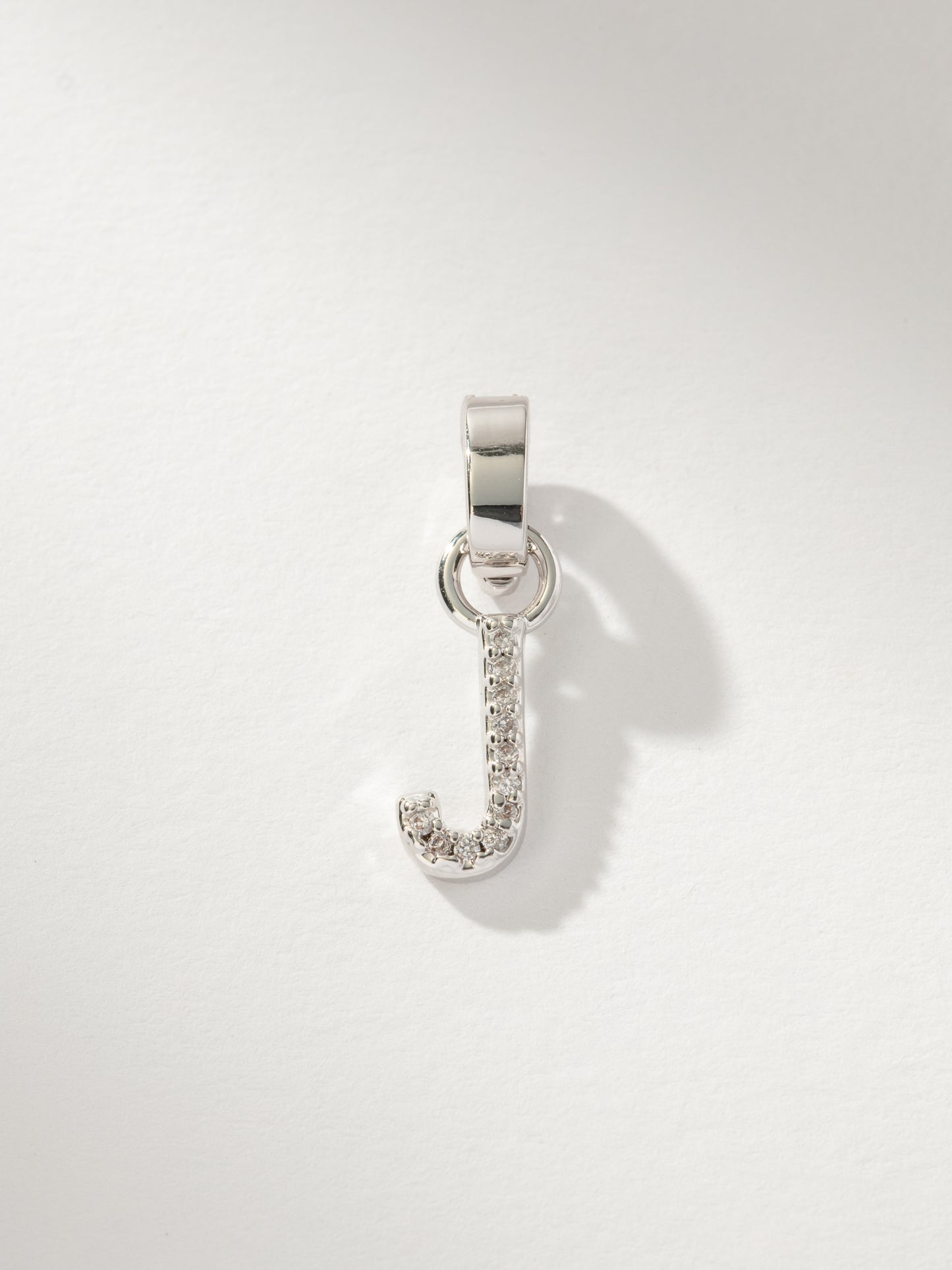 Letter Charm | Pavé Silver J | Product Image | Uncommon James