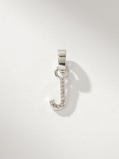 ["Letter Charm ", " Pavé Silver J ", " Product Image ", " Uncommon James"]