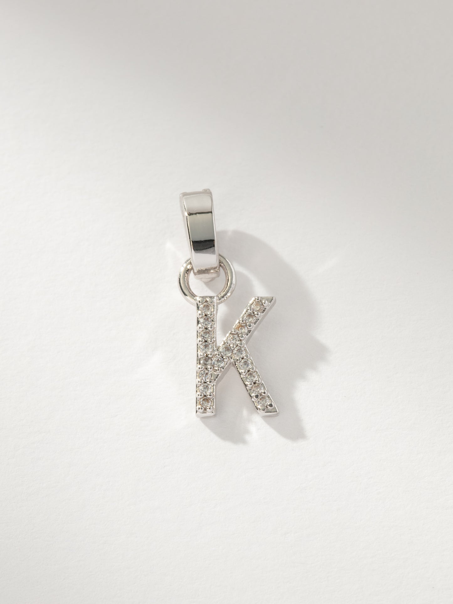 Letter Charm | Pavé Silver K | Product Image | Uncommon James