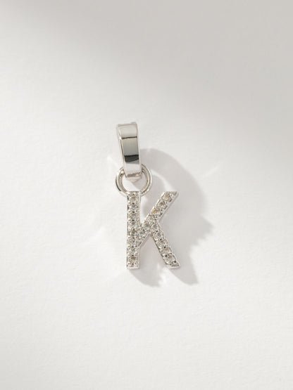 ["Letter Charm ", " Pavé Silver K ", " Product Image ", " Uncommon James"]