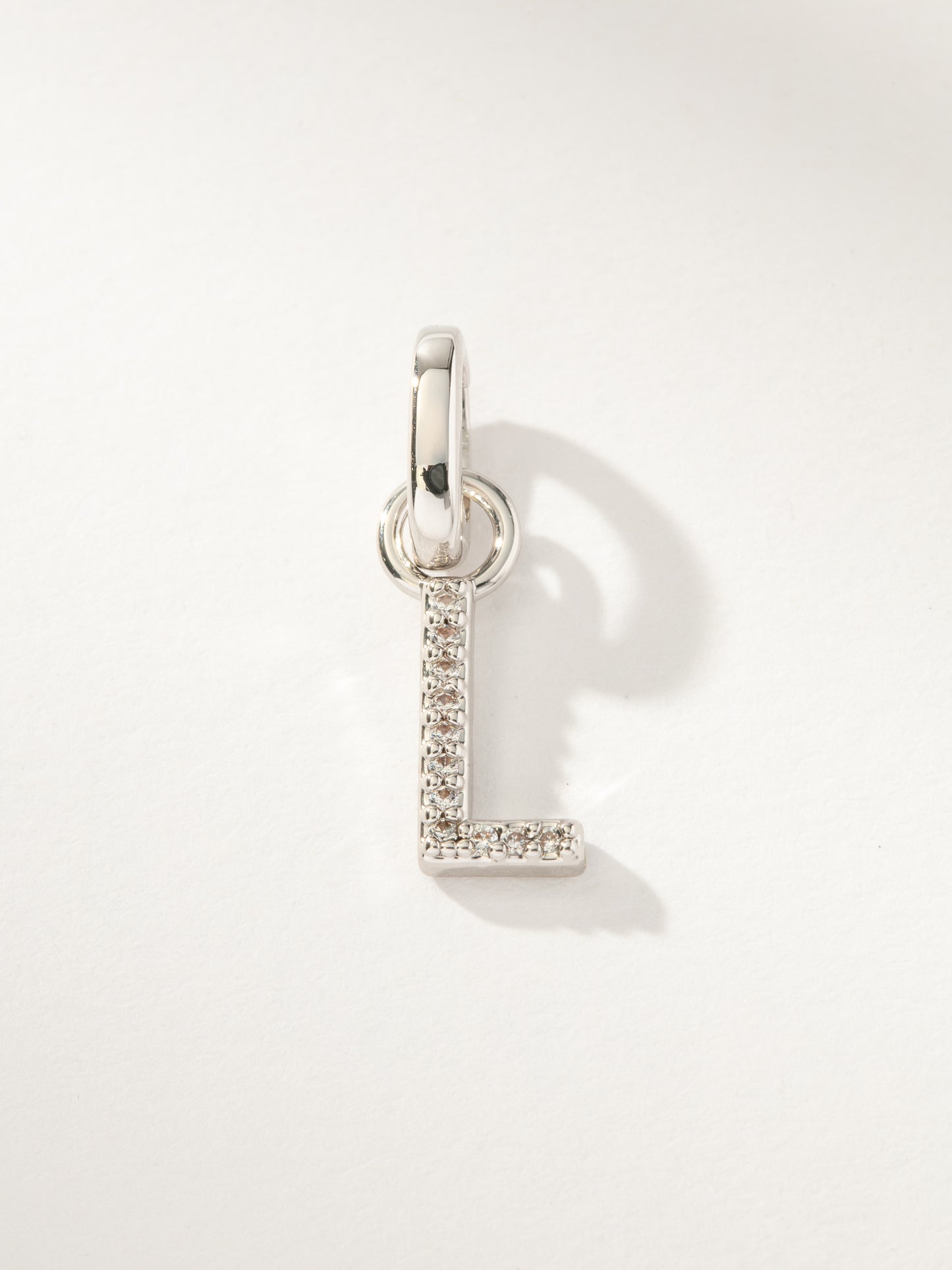 Pavé Letter Charm | Silver L | Product Image | Uncommon James