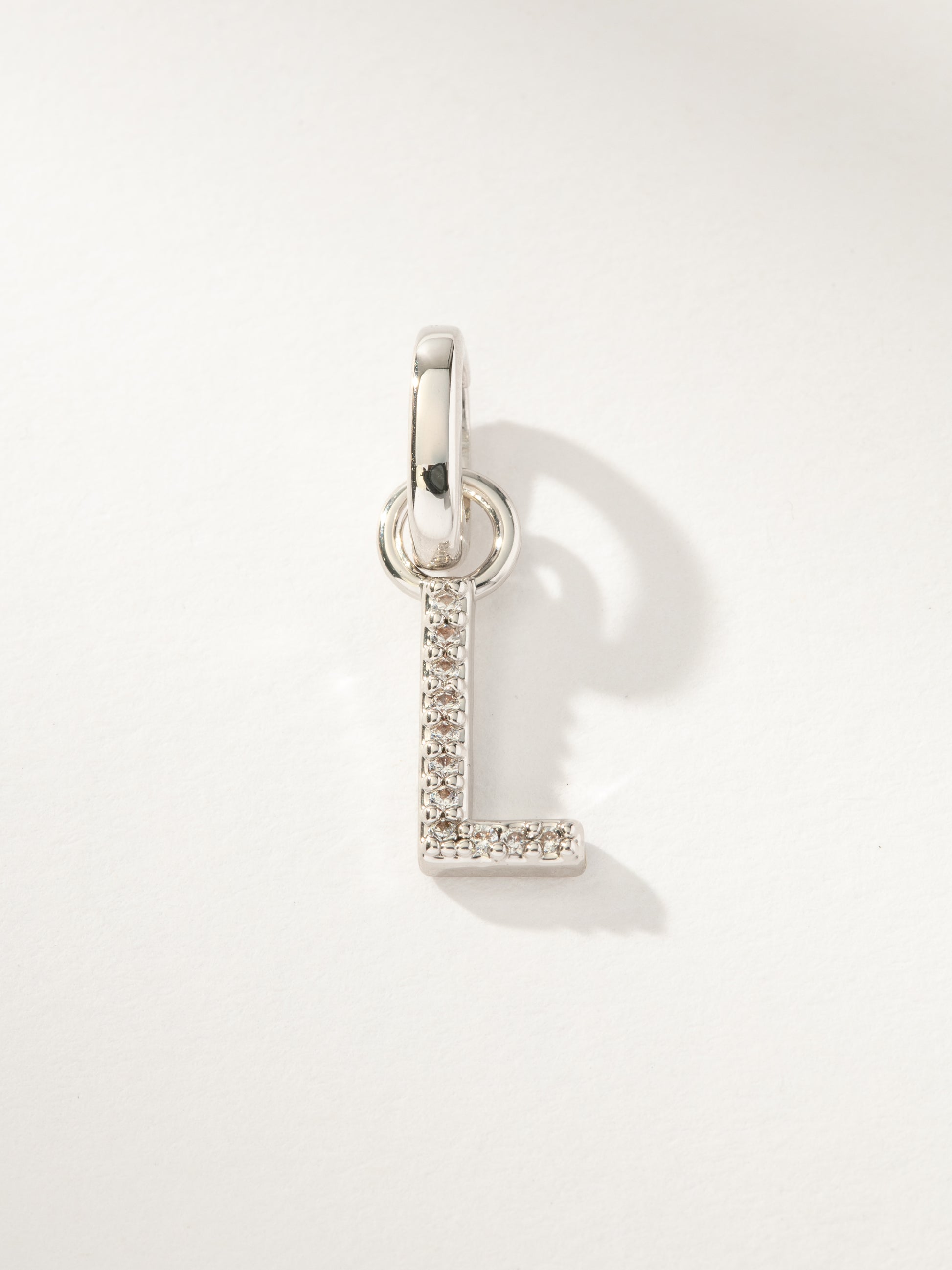 Pavé Letter Charm | Silver L | Product Image | Uncommon James