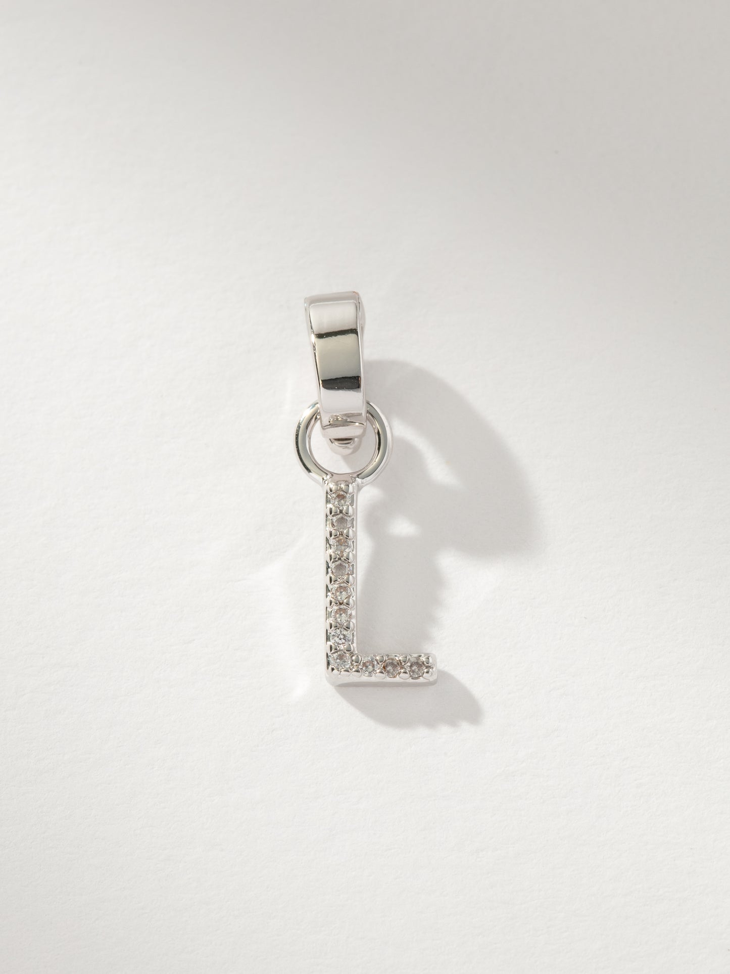 Letter Charm | Pavé Silver L | Product Image | Uncommon James