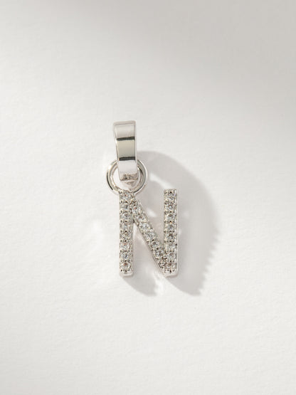 ["Letter Charm ", " Pavé Silver N ", " Product Image ", " Uncommon James"]