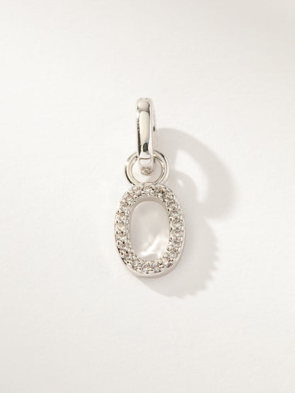 ["Pavé Letter Charm ", " Silver O ", " Product Image ", " Uncommon James"]