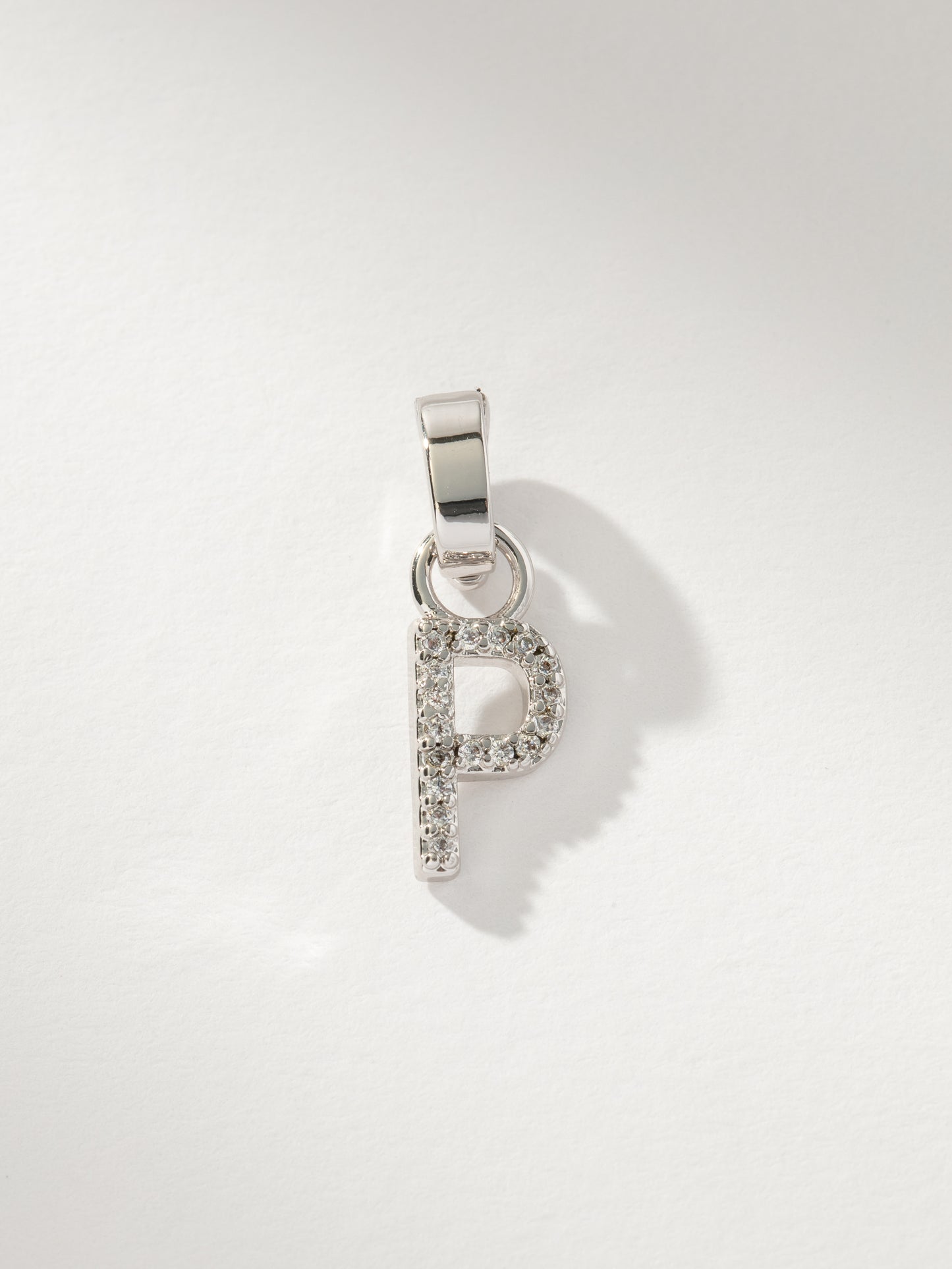 Letter Charm | Pavé Silver P | Product Image | Uncommon James