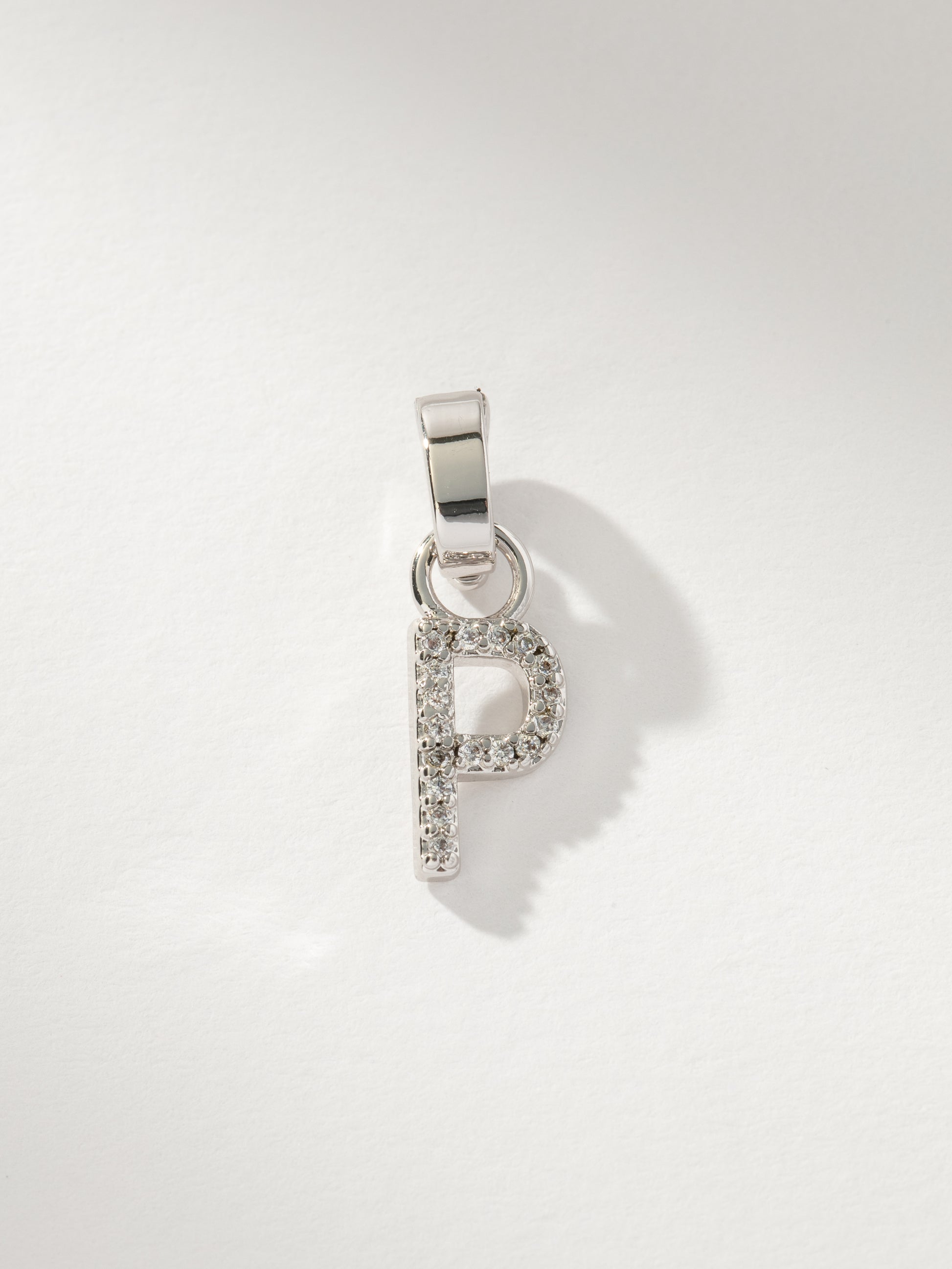 Letter Charm | Pavé Silver P | Product Image | Uncommon James