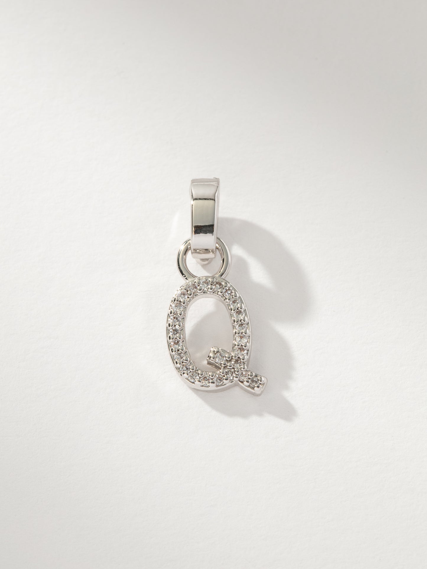 Letter Charm | Pavé Silver Q | Product Image | Uncommon James