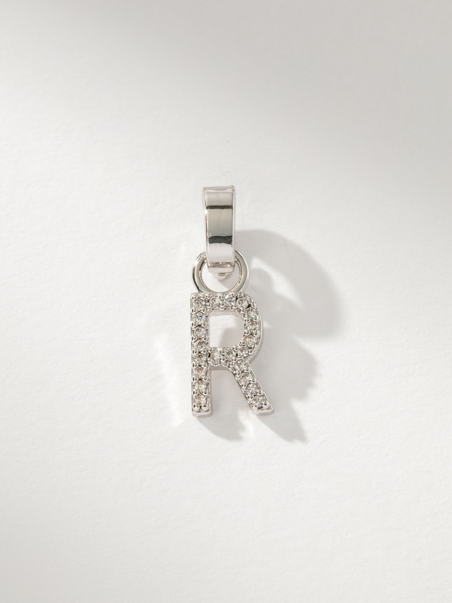 Letter Charm | Pavé Silver R | Product Image | Uncommon James