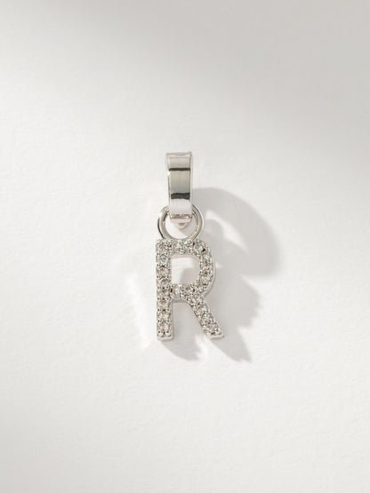 ["Letter Charm ", " Pavé Silver R ", " Product Image ", " Uncommon James"]