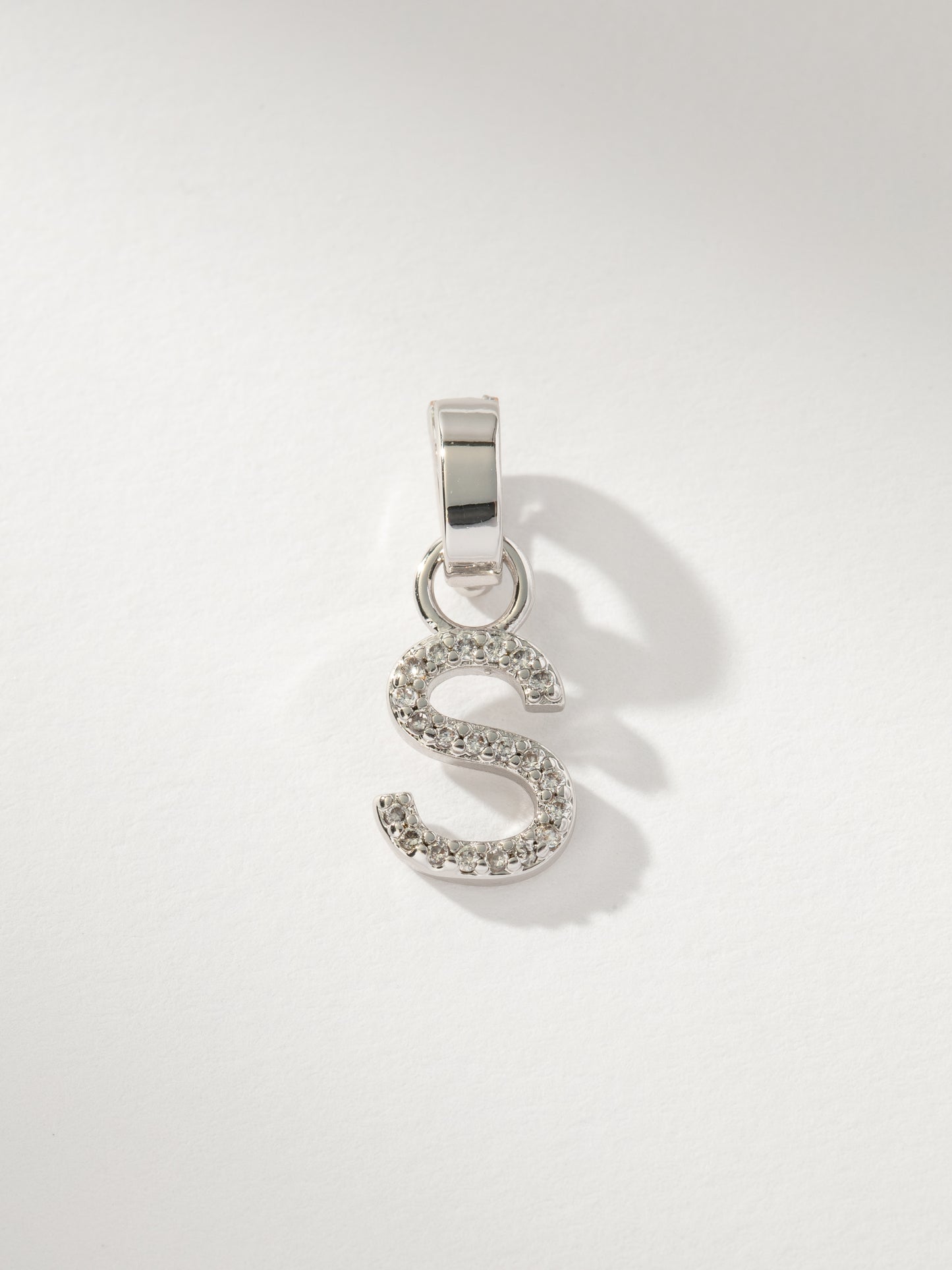 Letter Charm | Pavé Silver S | Product Image | Uncommon James