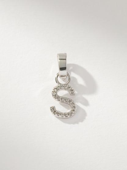 ["Letter Charm ", " Pavé Silver S ", " Product Image ", " Uncommon James"]