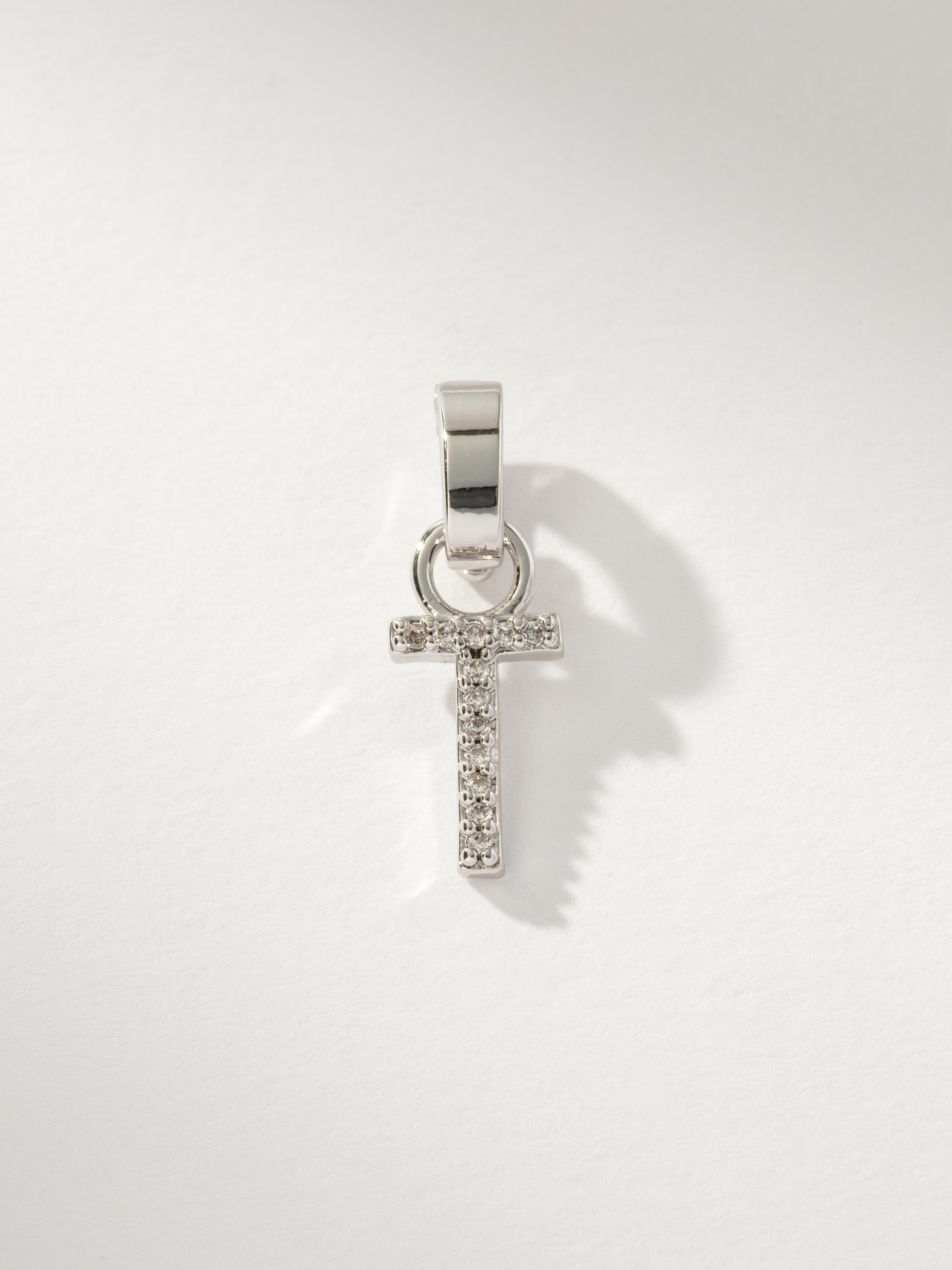 Letter Charm | Pavé Silver T | Product Image | Uncommon James