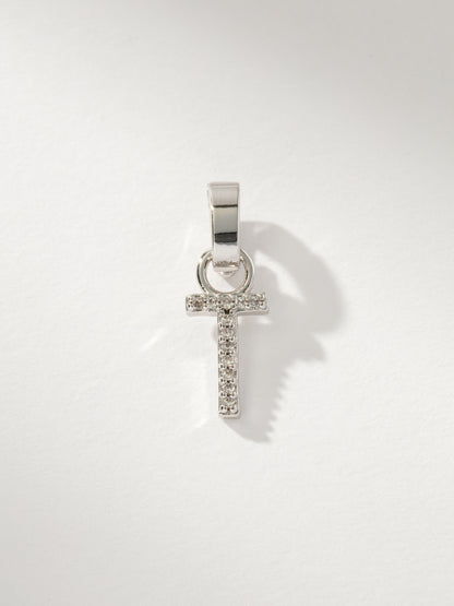 ["Letter Charm ", " Pavé Silver T ", " Product Image ", " Uncommon James"]