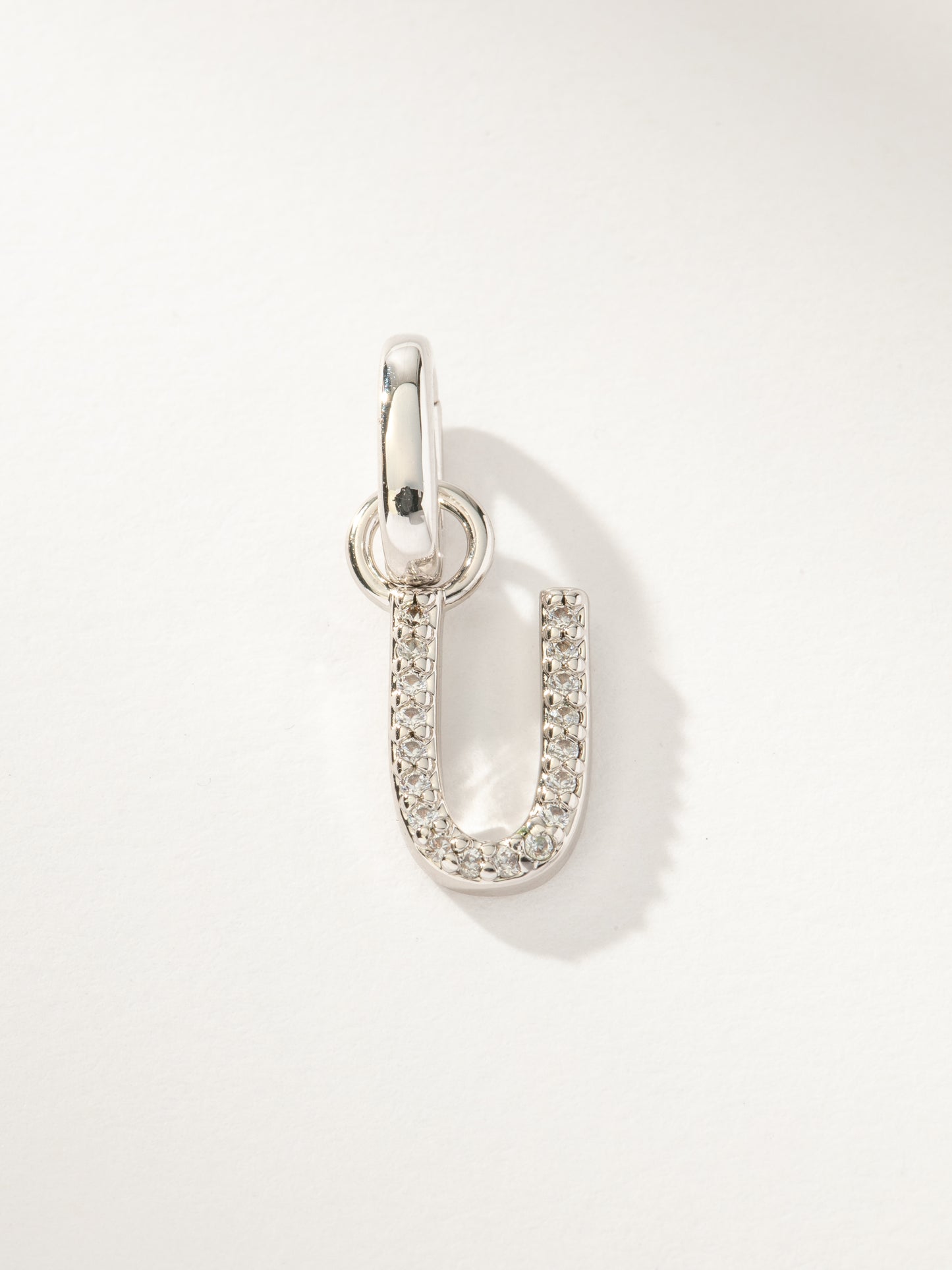 Pavé Letter Charm | Silver U | Product Image | Uncommon James