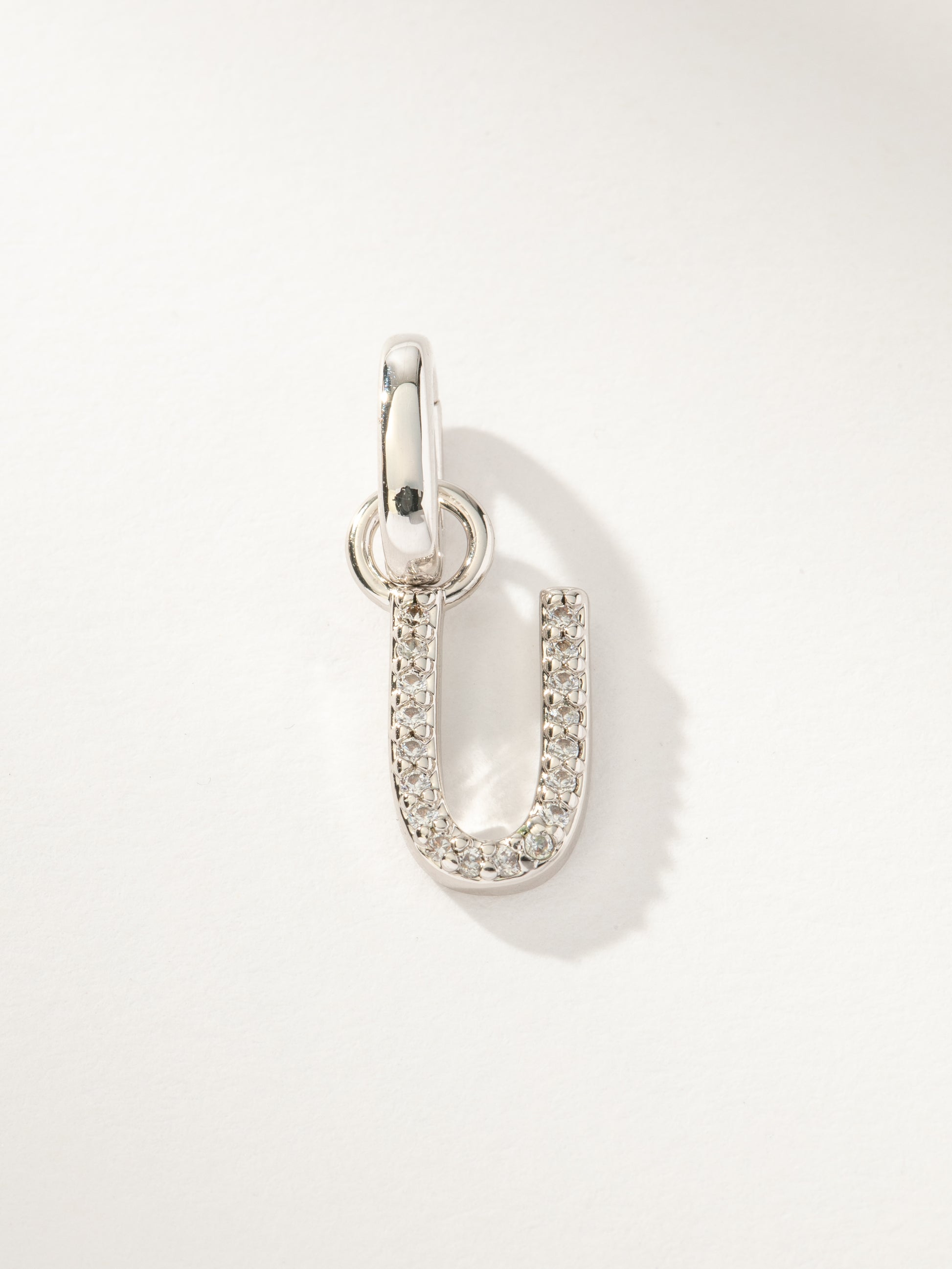 Pavé Letter Charm | Silver U | Product Image | Uncommon James
