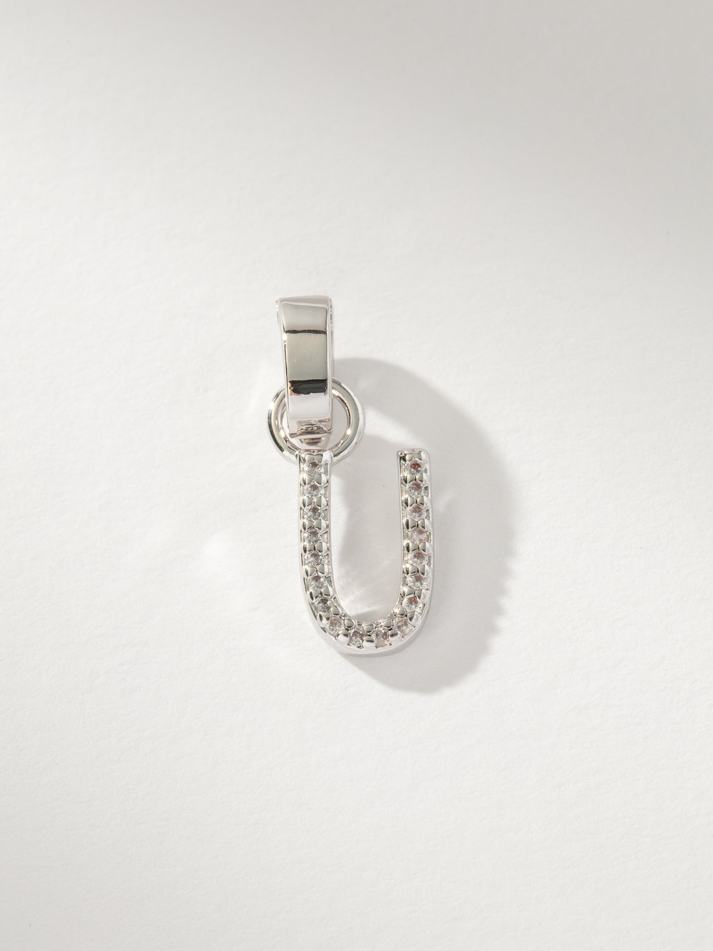 Letter Charm | Pavé Silver U | Product Image | Uncommon James