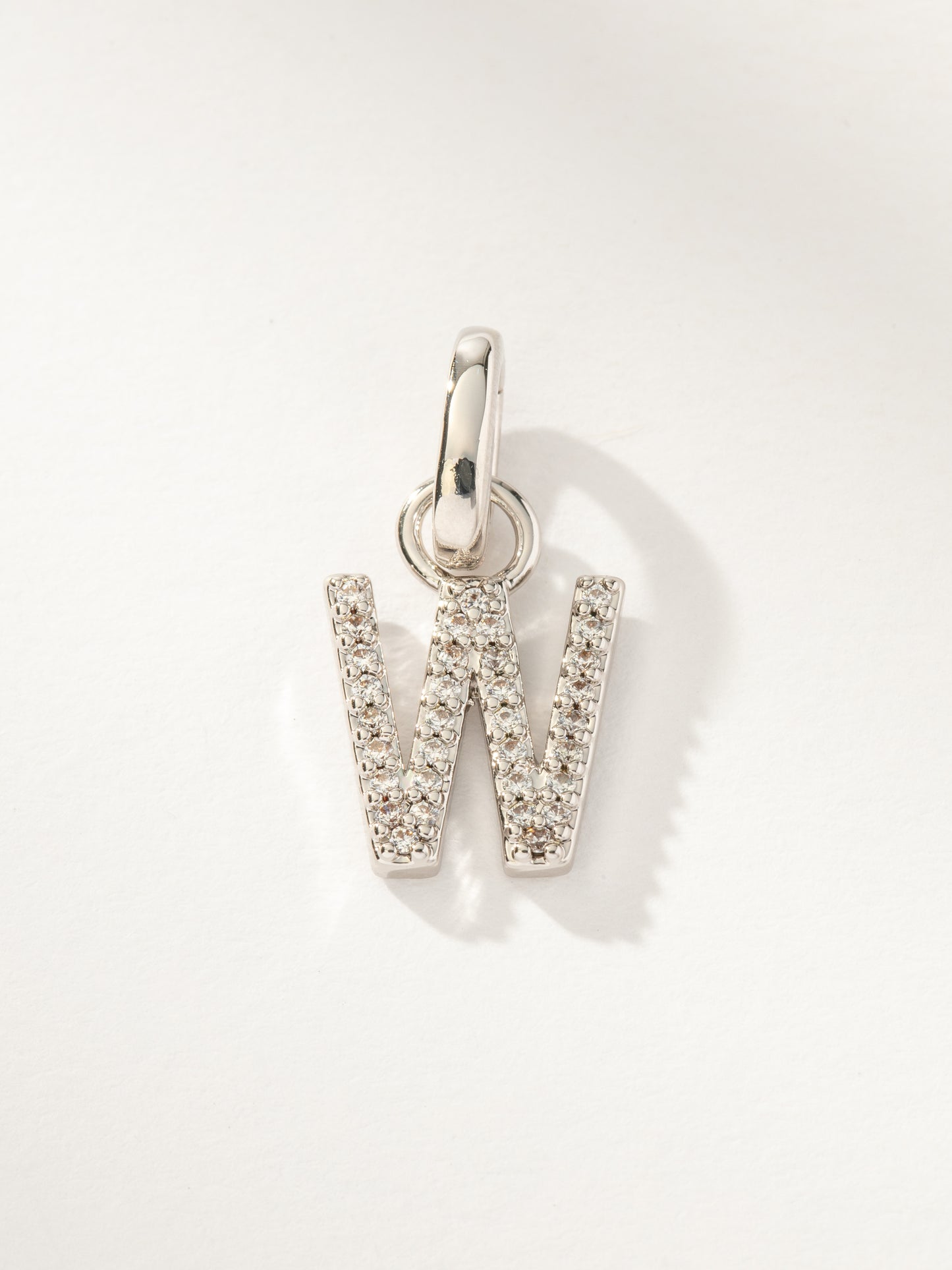 Pavé Letter Charm | Silver W | Product Image | Uncommon James