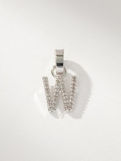 ["Letter Charm ", " Pavé Silver W ", " Product Image ", " Uncommon James"]