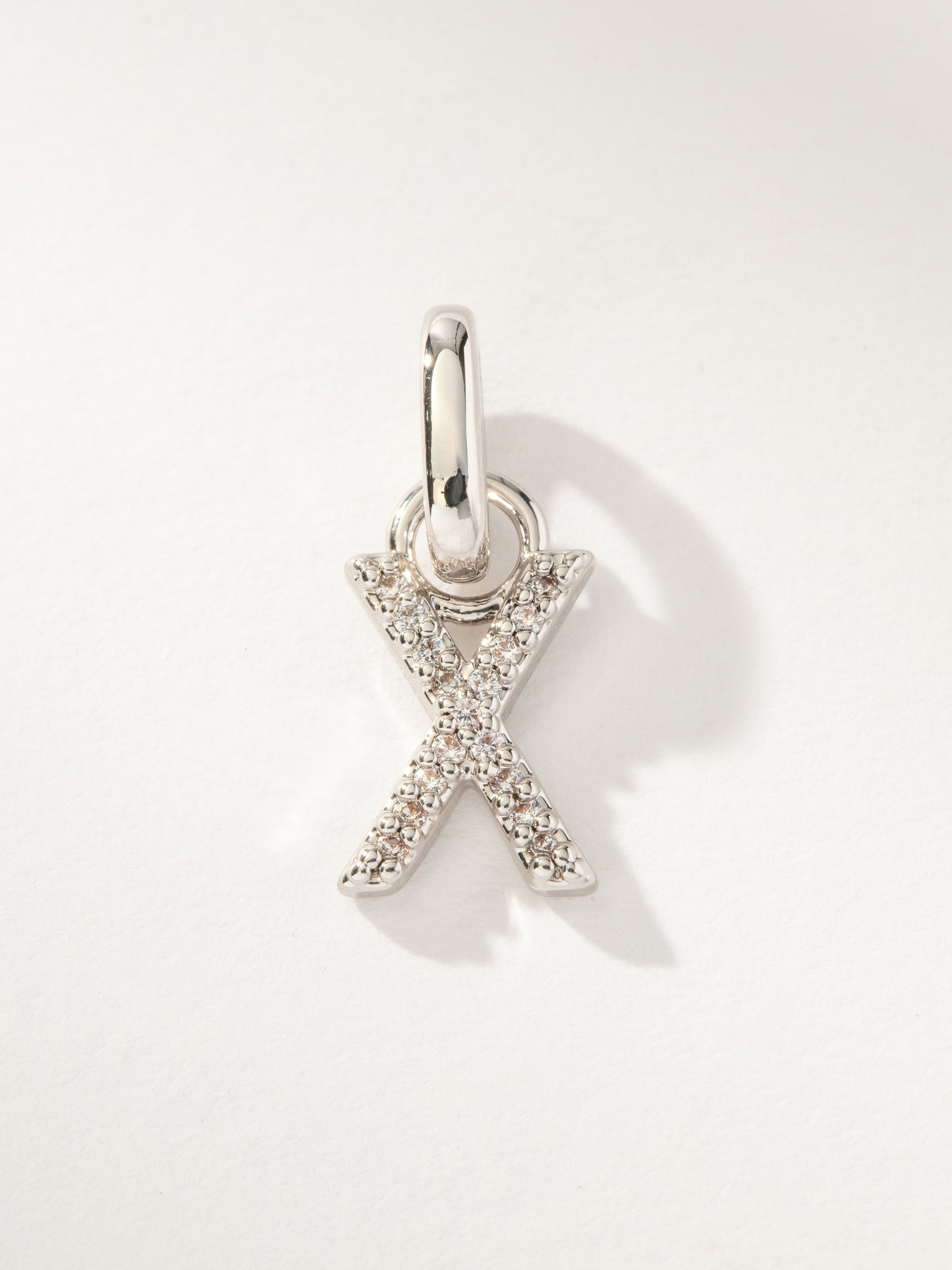Pavé Letter Charm | Silver X | Product Image | Uncommon James