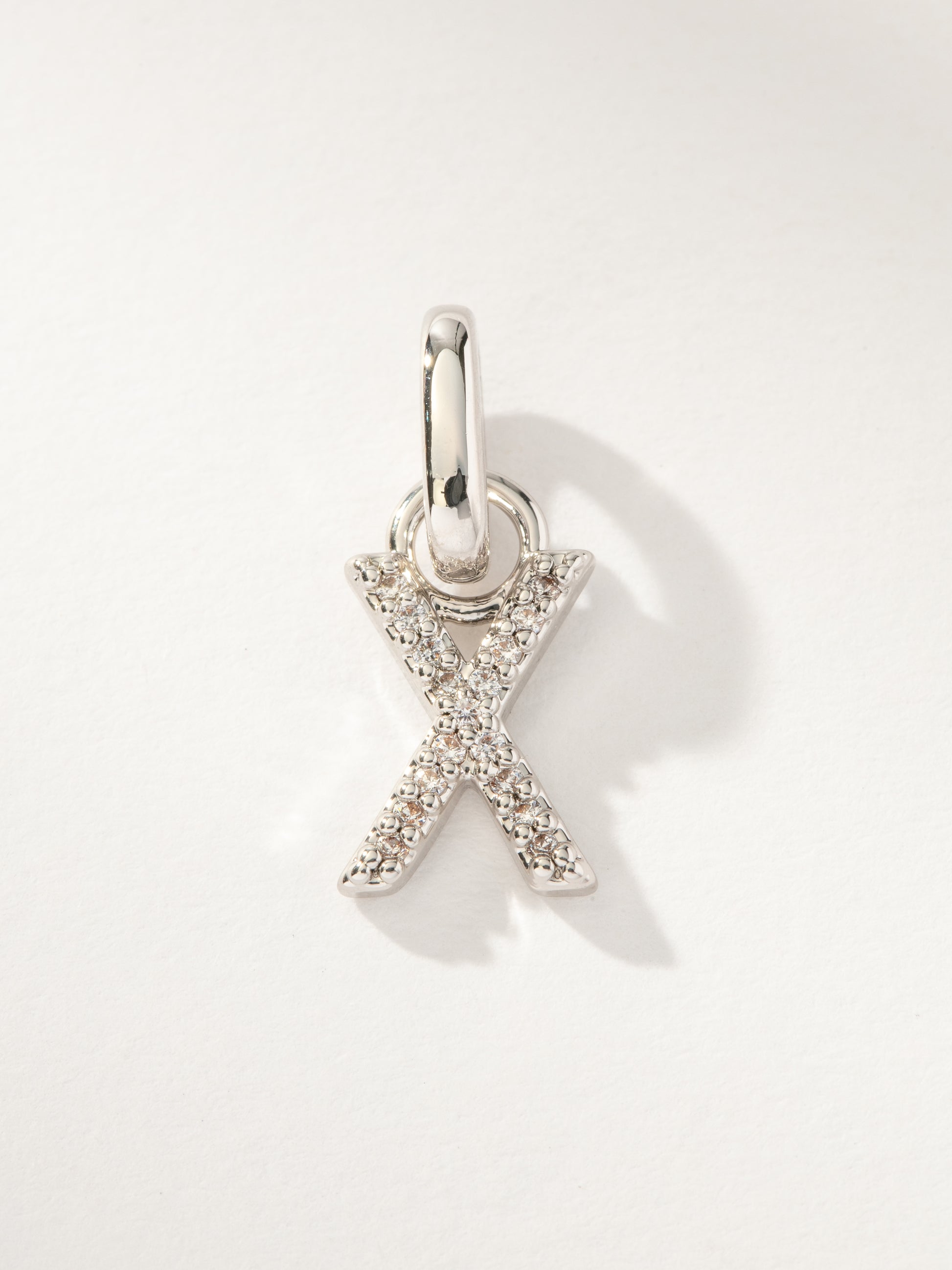 Pavé Letter Charm | Silver X | Product Image | Uncommon James