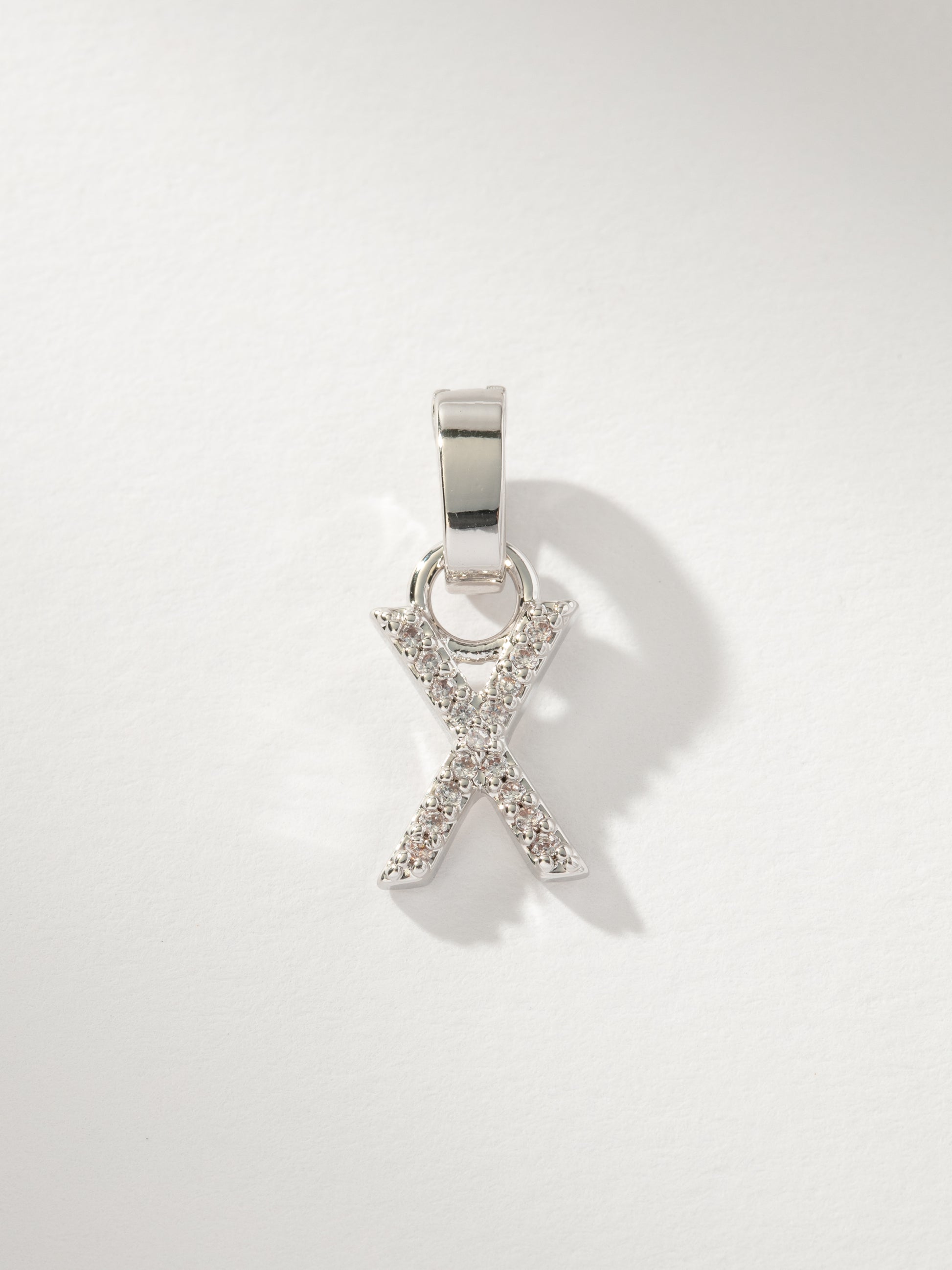 Letter Charm | Pavé Silver X | Product Image | Uncommon James